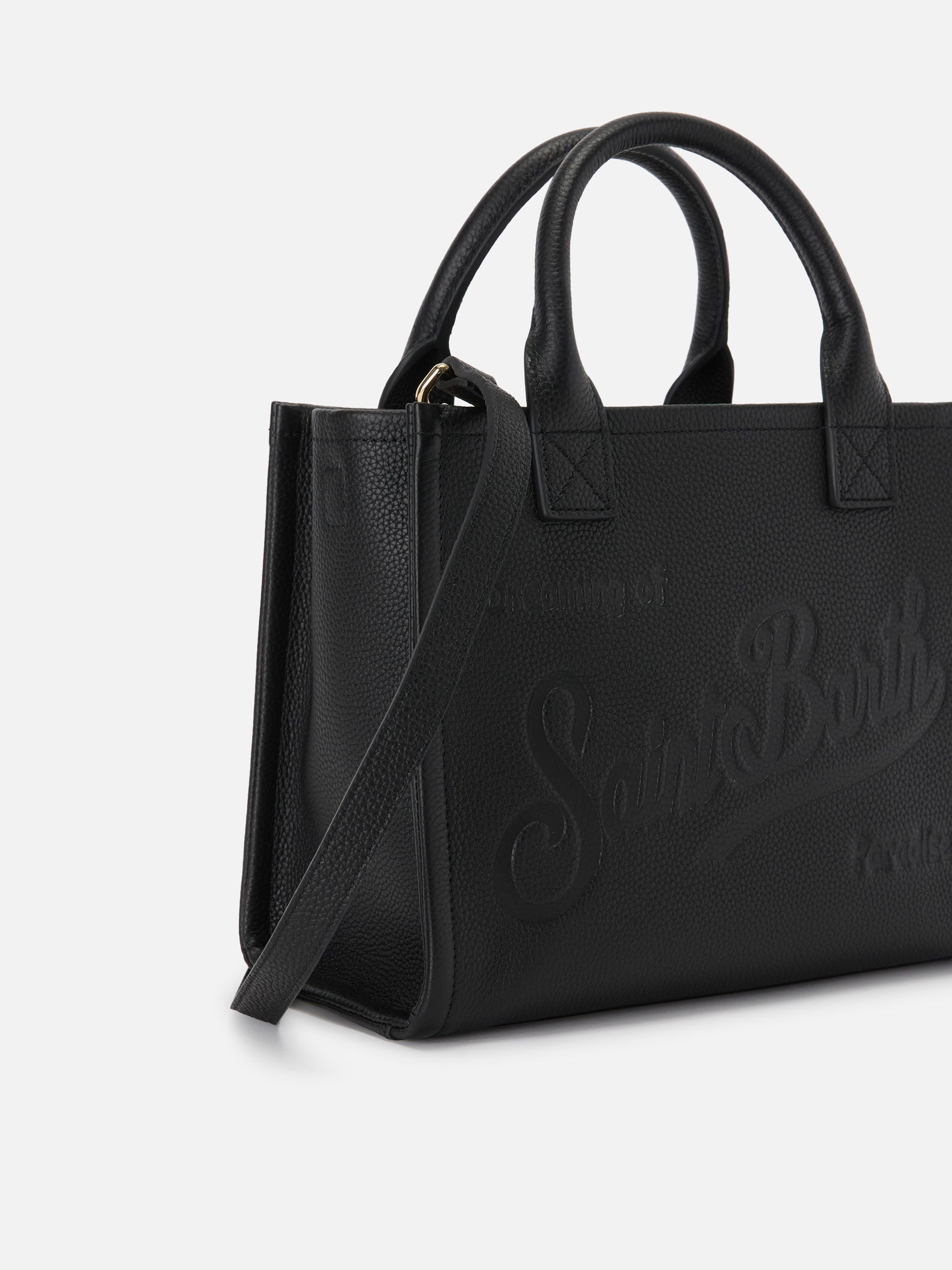 Black Pebbled Leather Vanity Medium Bag