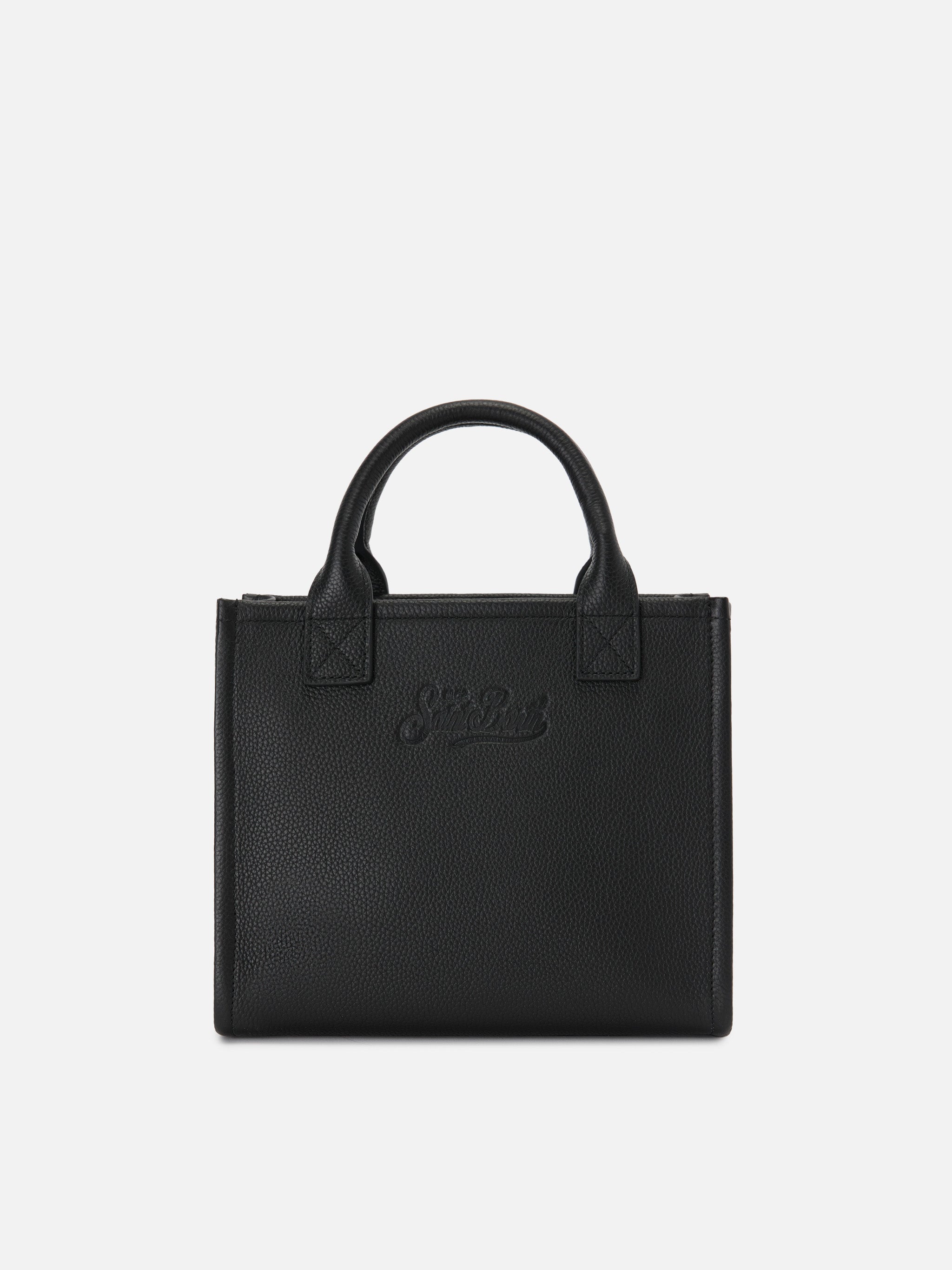 Black Pebbled Leather Vanity Medium Bag