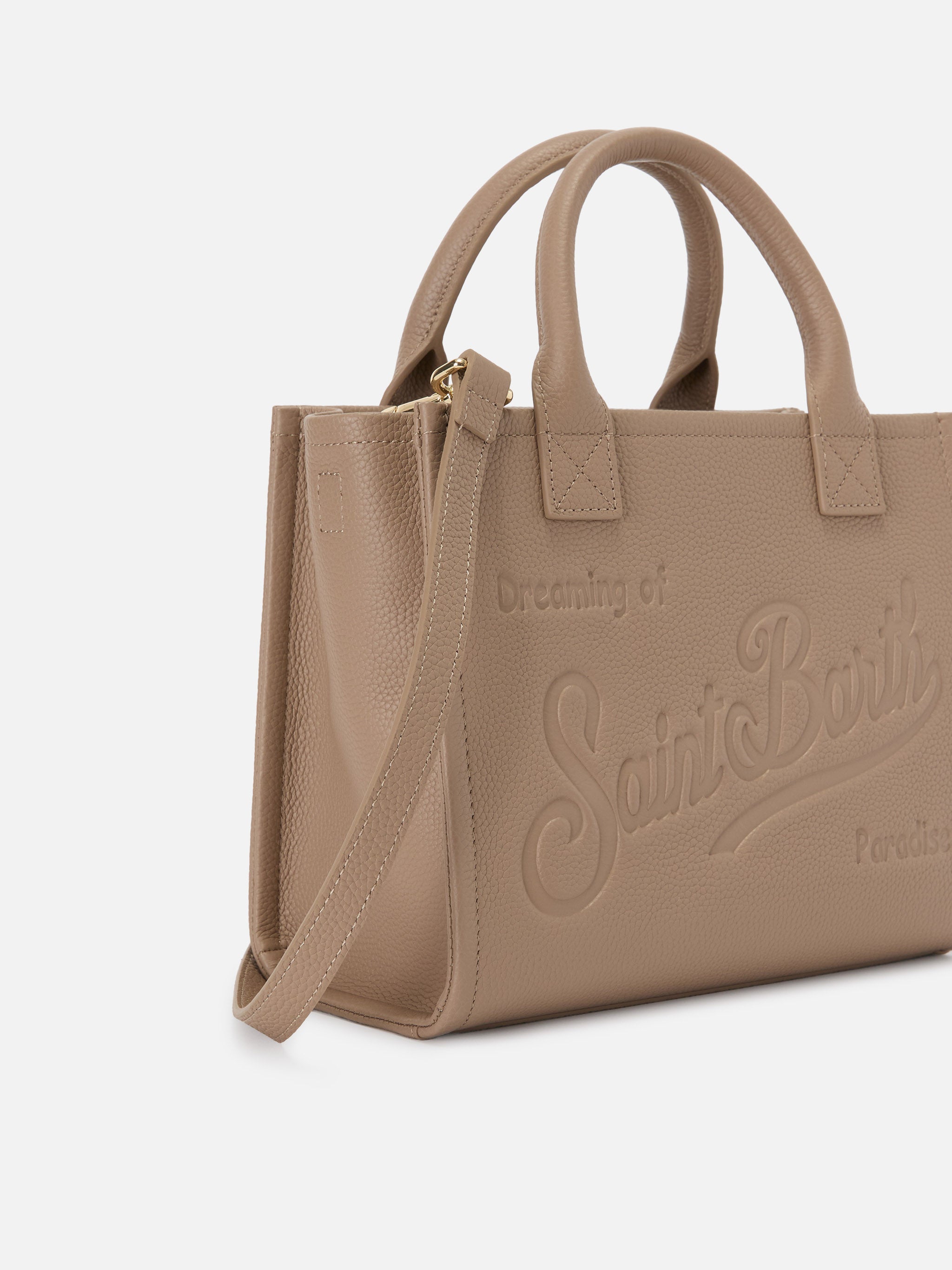 Beige Pebbled Leather Vanity Medium Bag __single__