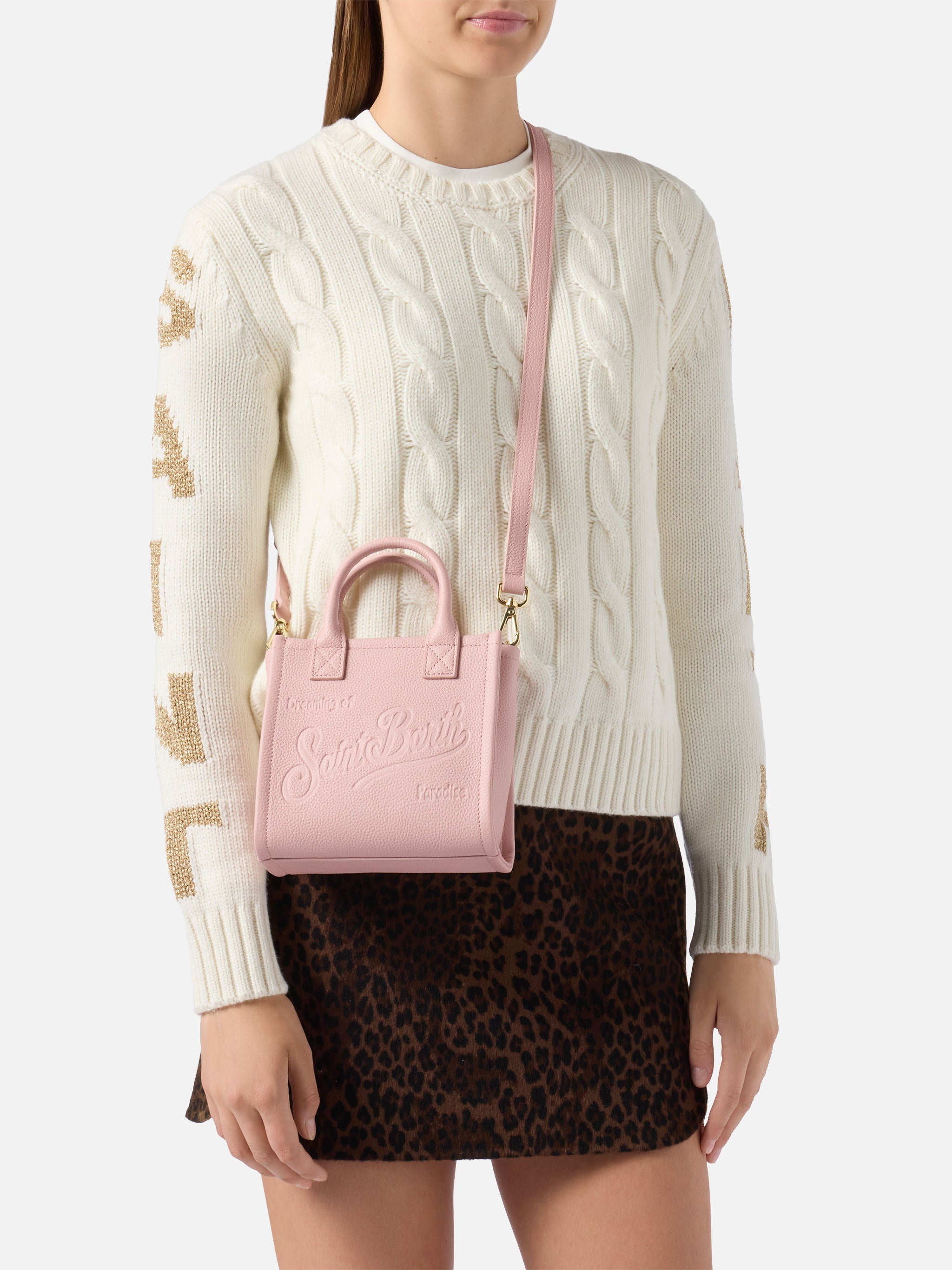 Pink Pebbled Leather Vanity Mini Bag