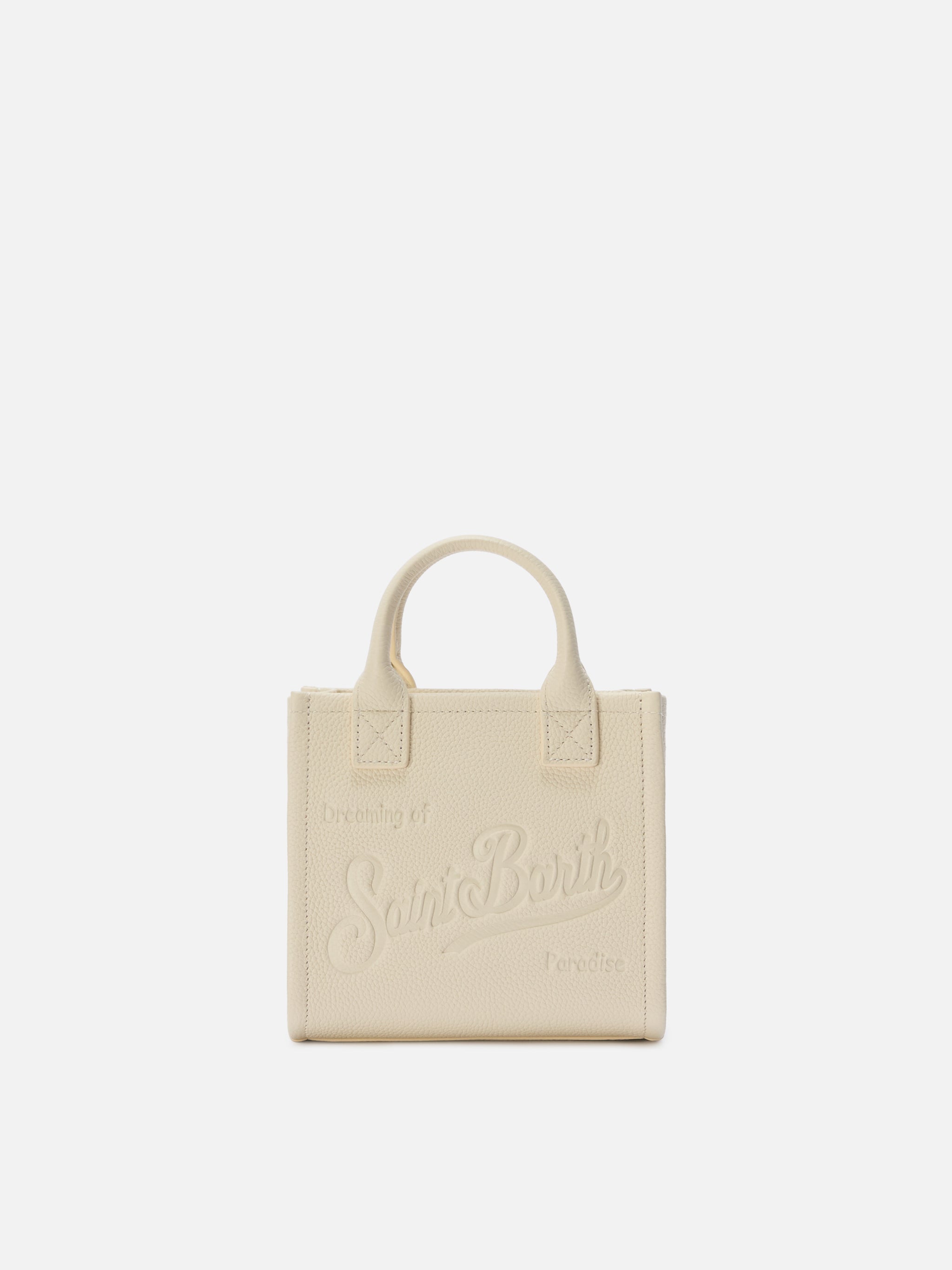 Ivory Pebbled Leather Vanity Mini Bag White