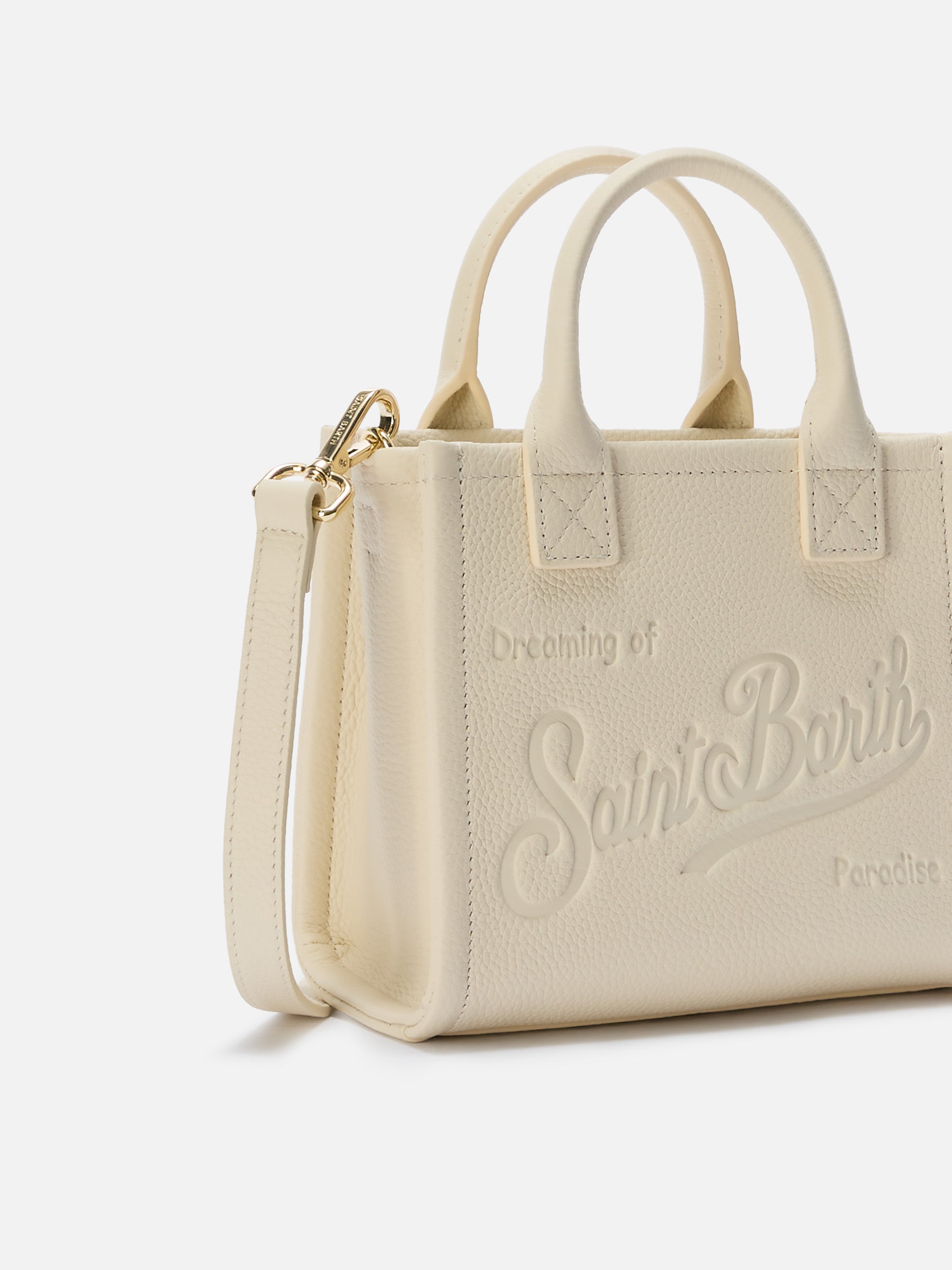 Ivory Pebbled Leather Vanity Mini Bag White