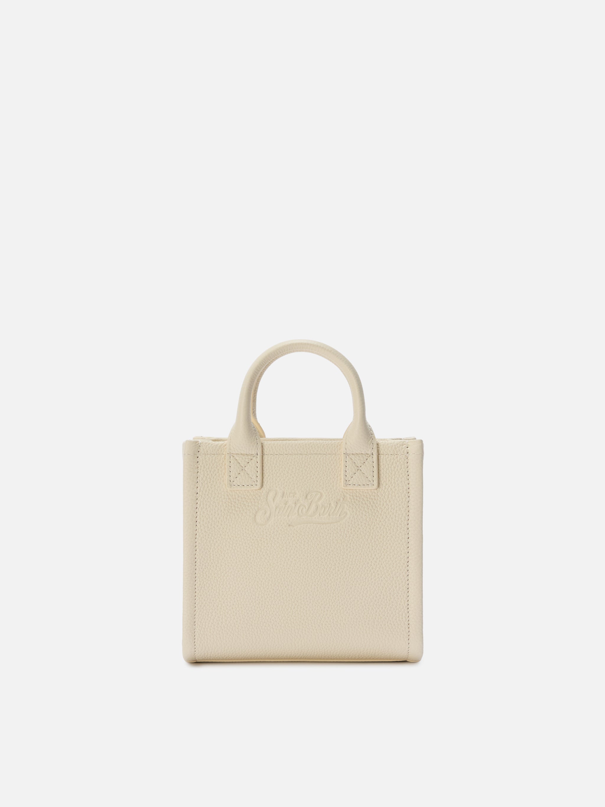 Ivory Pebbled Leather Vanity Mini Bag White