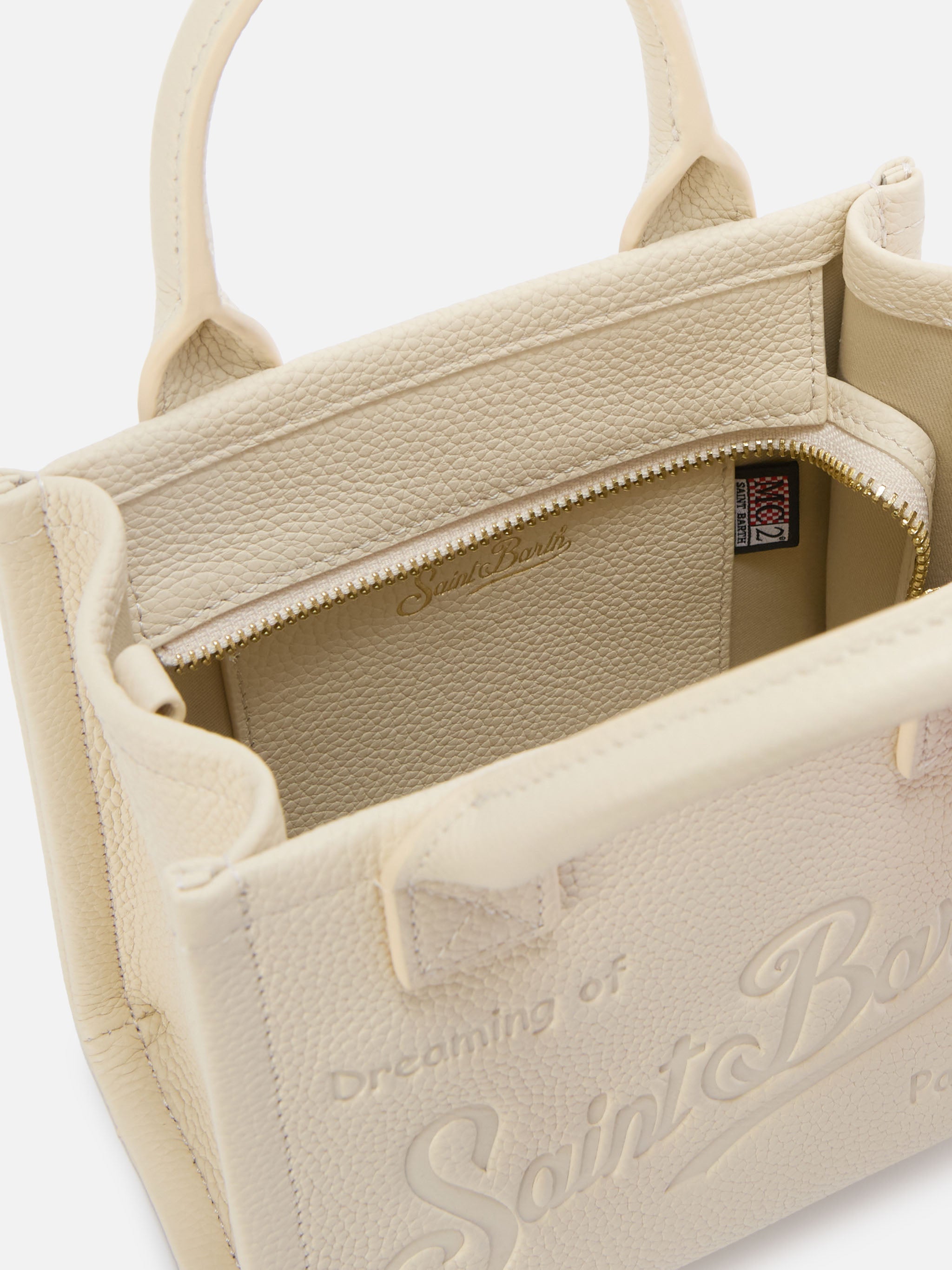 Ivory Pebbled Leather Vanity Mini Bag White