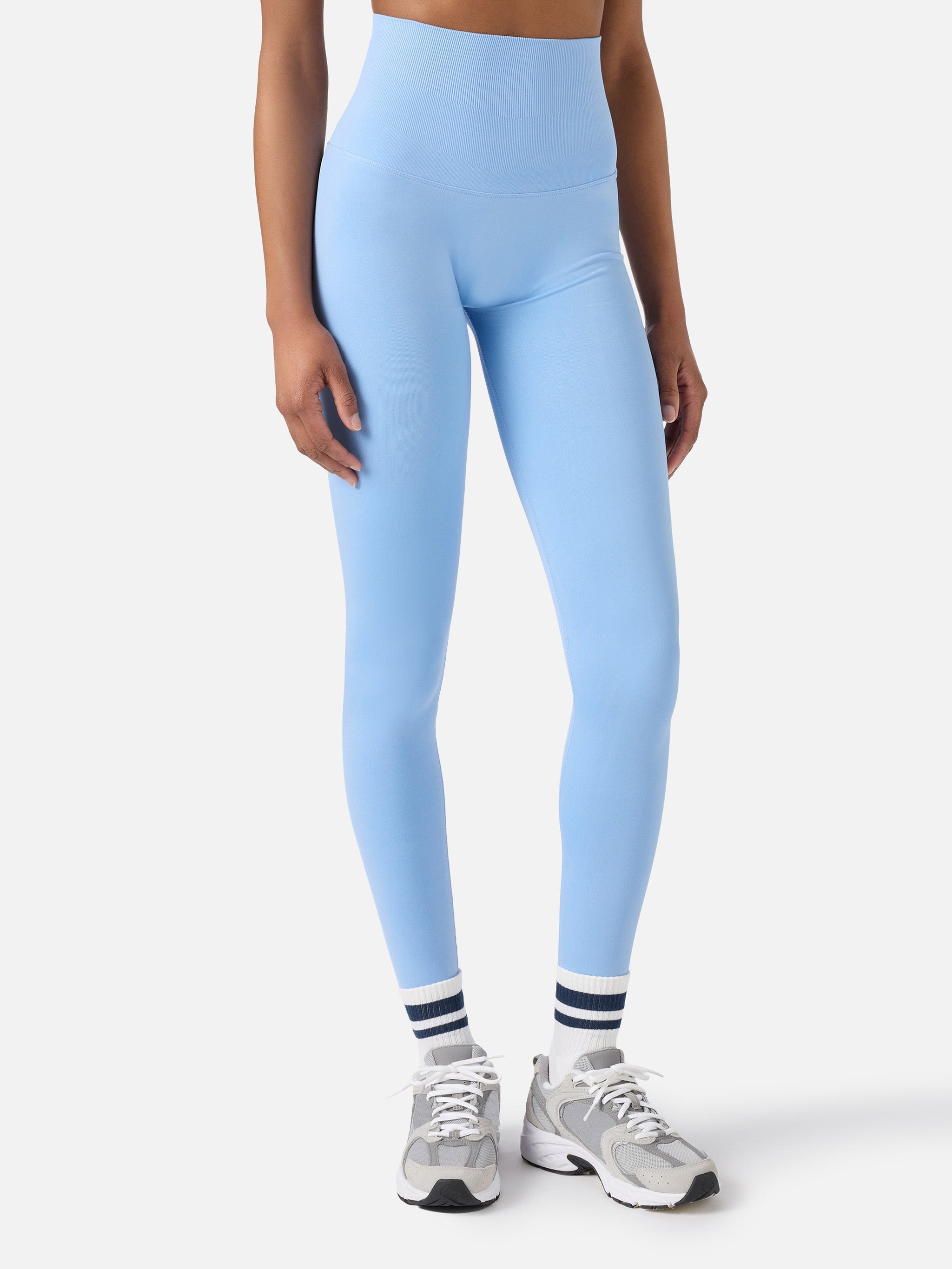 Light Blue Vega Technical Fabric Sports Leggings Sky Pant