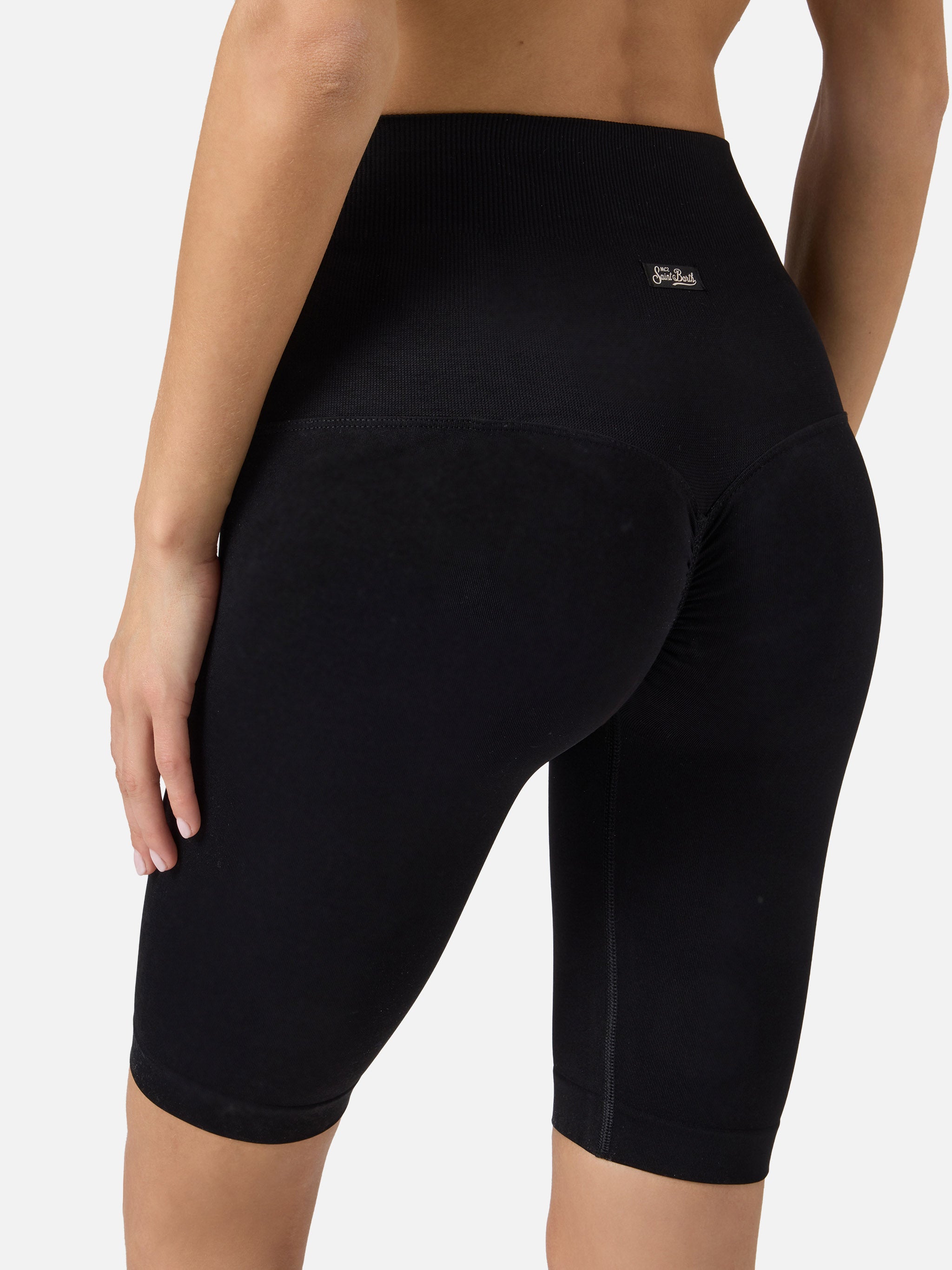Black Vega Technical Fabric Biker Leggings Pant