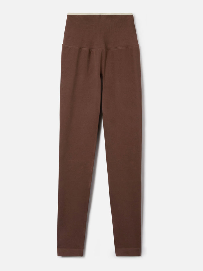 Brown Vega Technical Fabric Sports Leggings With Contrast Trim Pant