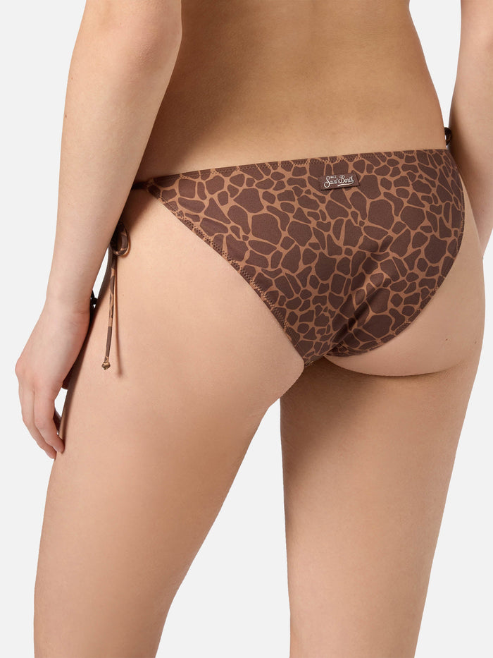 Virgo Classic Bikini Bottoms With Animal Print Brown Bottom