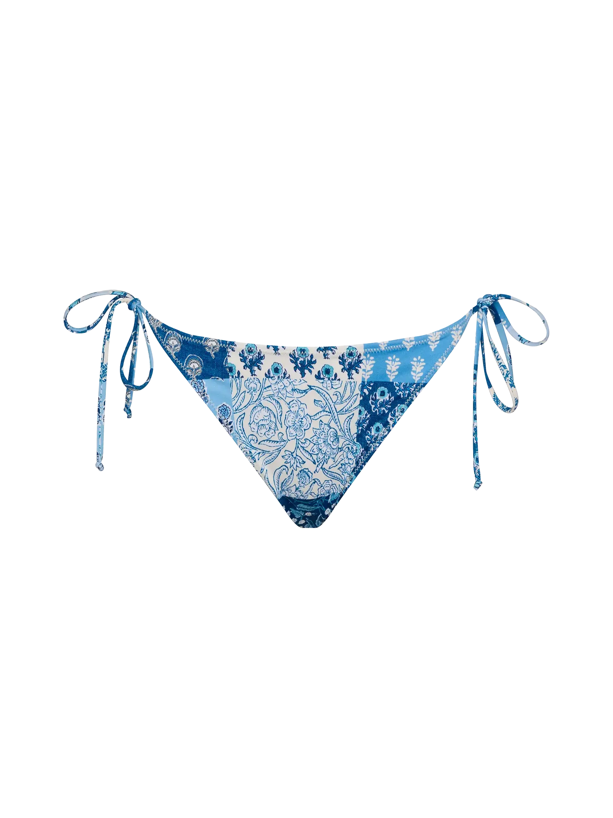 Virgo Classic Swim Briefs With Floral Patch Print Sky Bottom