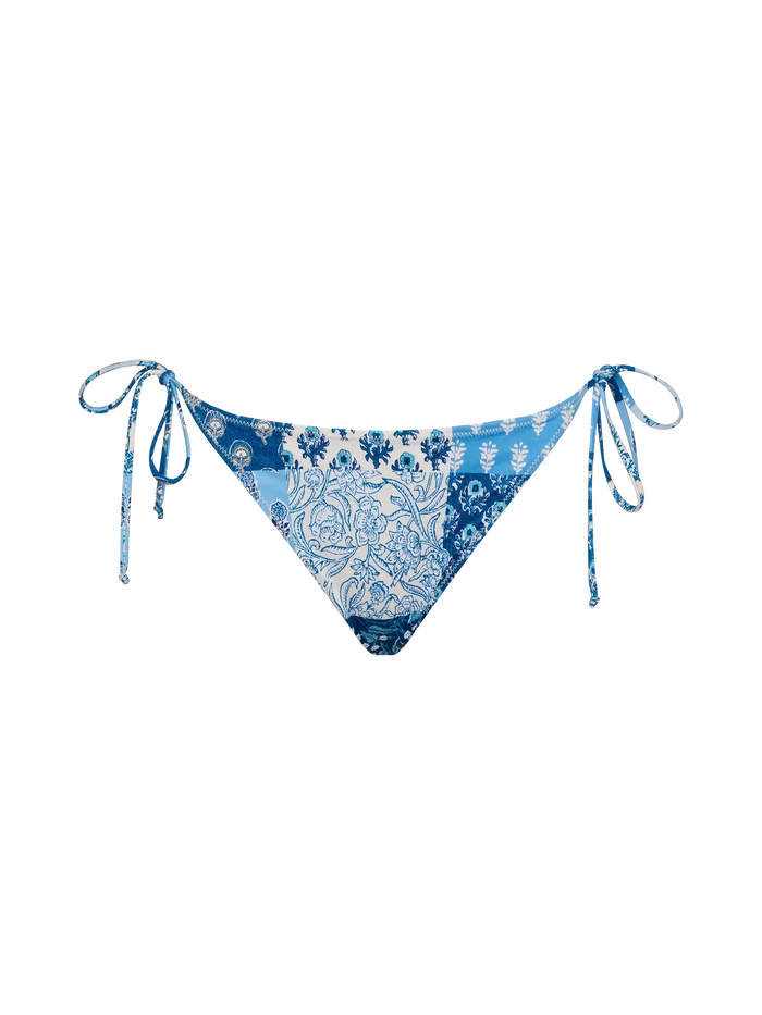 Virgo Classic Swim Briefs With Floral Patch Print Sky Bottom