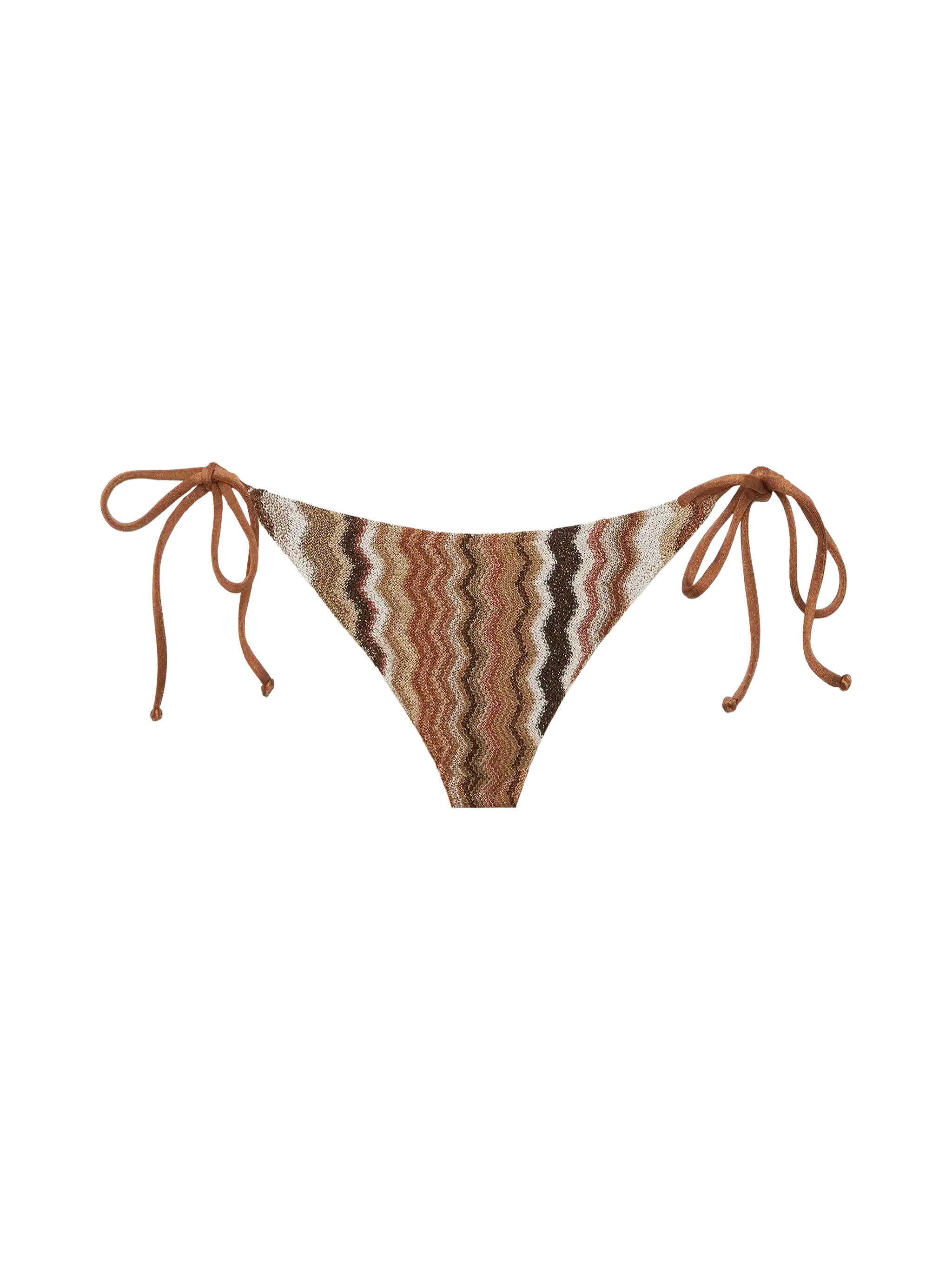 Virgo Raschel Knit Classic Swim Briefs With Wave Pattern Brown Bottom