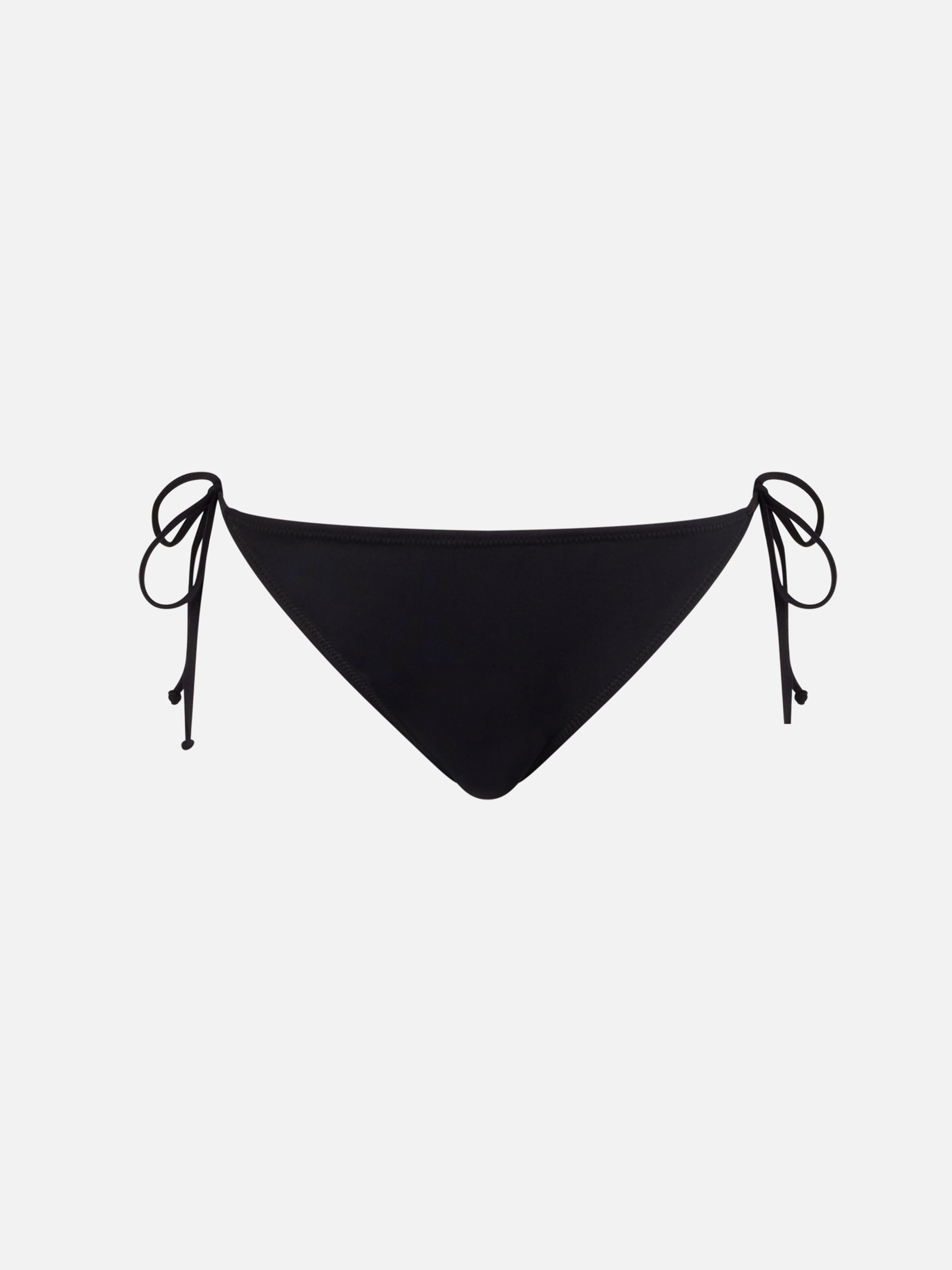 Black Virgo Solid Swim Briefs With Rhinestones Bottom