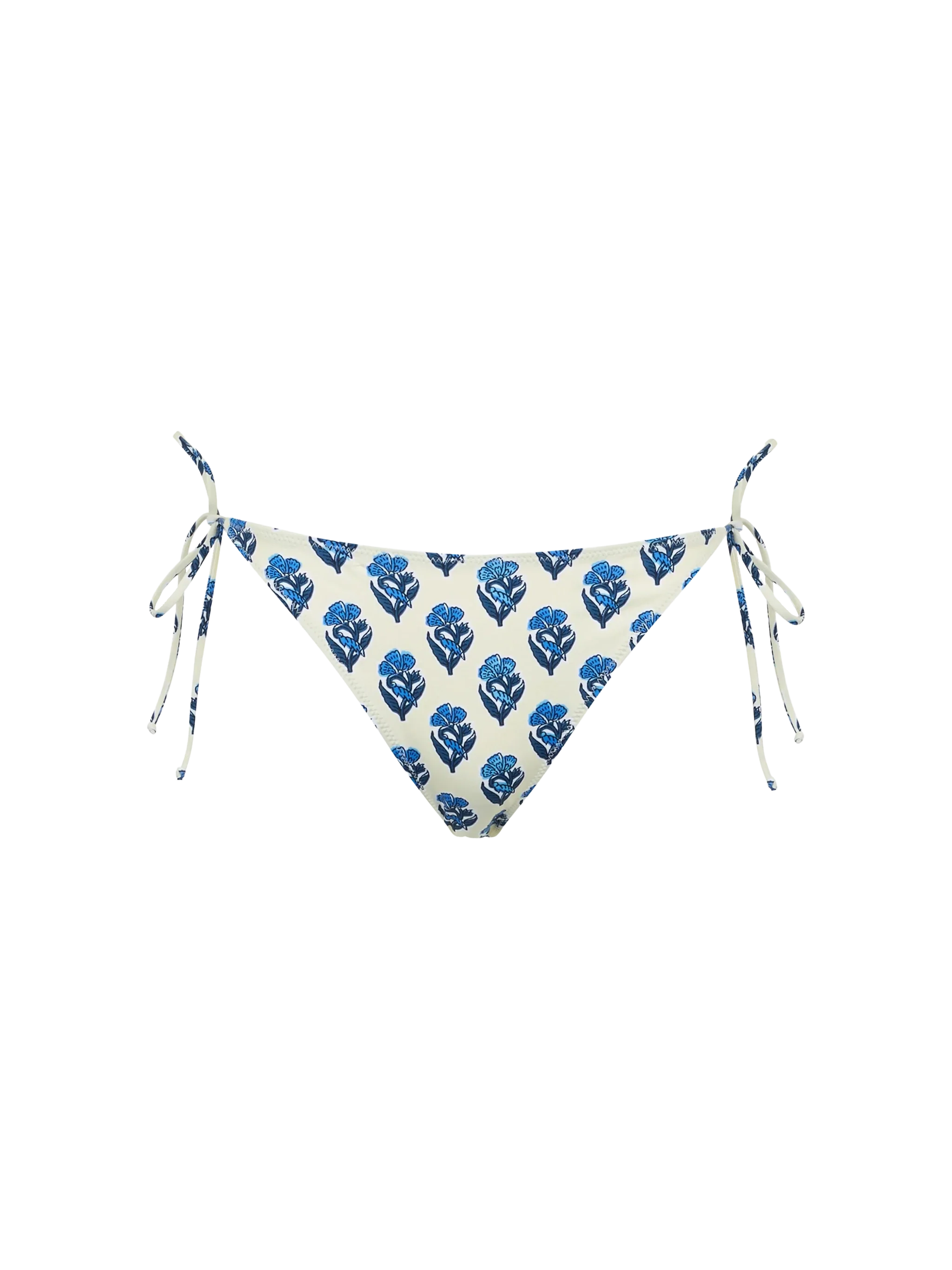 Virgo Jaipur Floral Print Swim Briefs White Bottom
