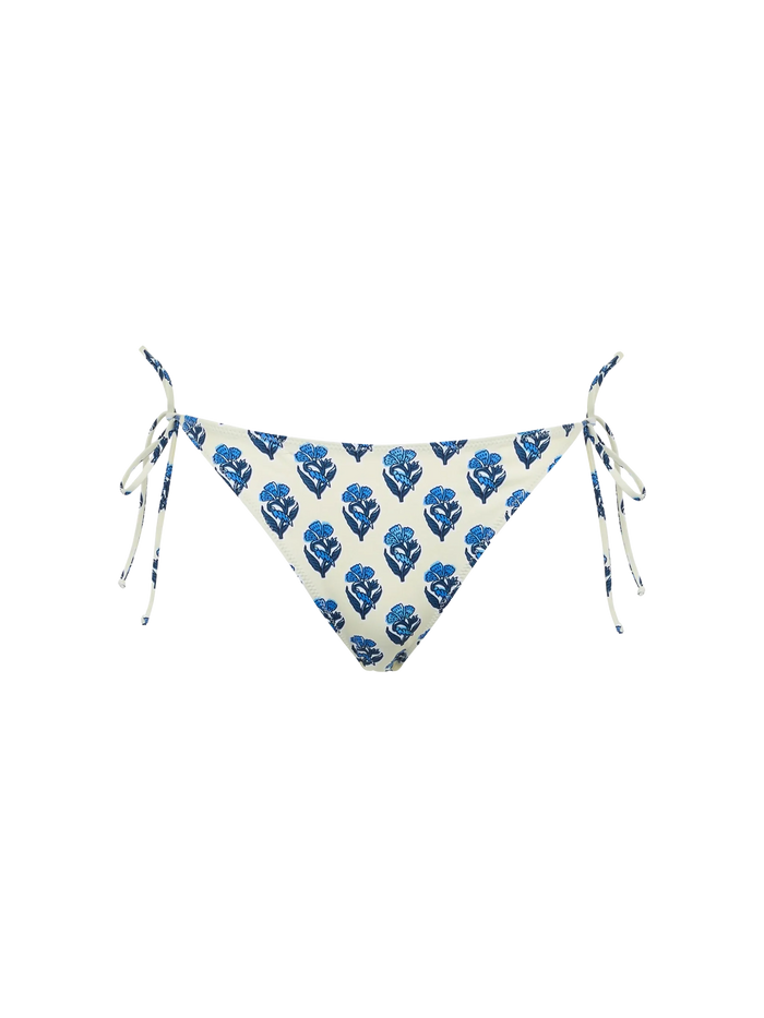 Virgo Jaipur Floral Print Swim Briefs White Bottom