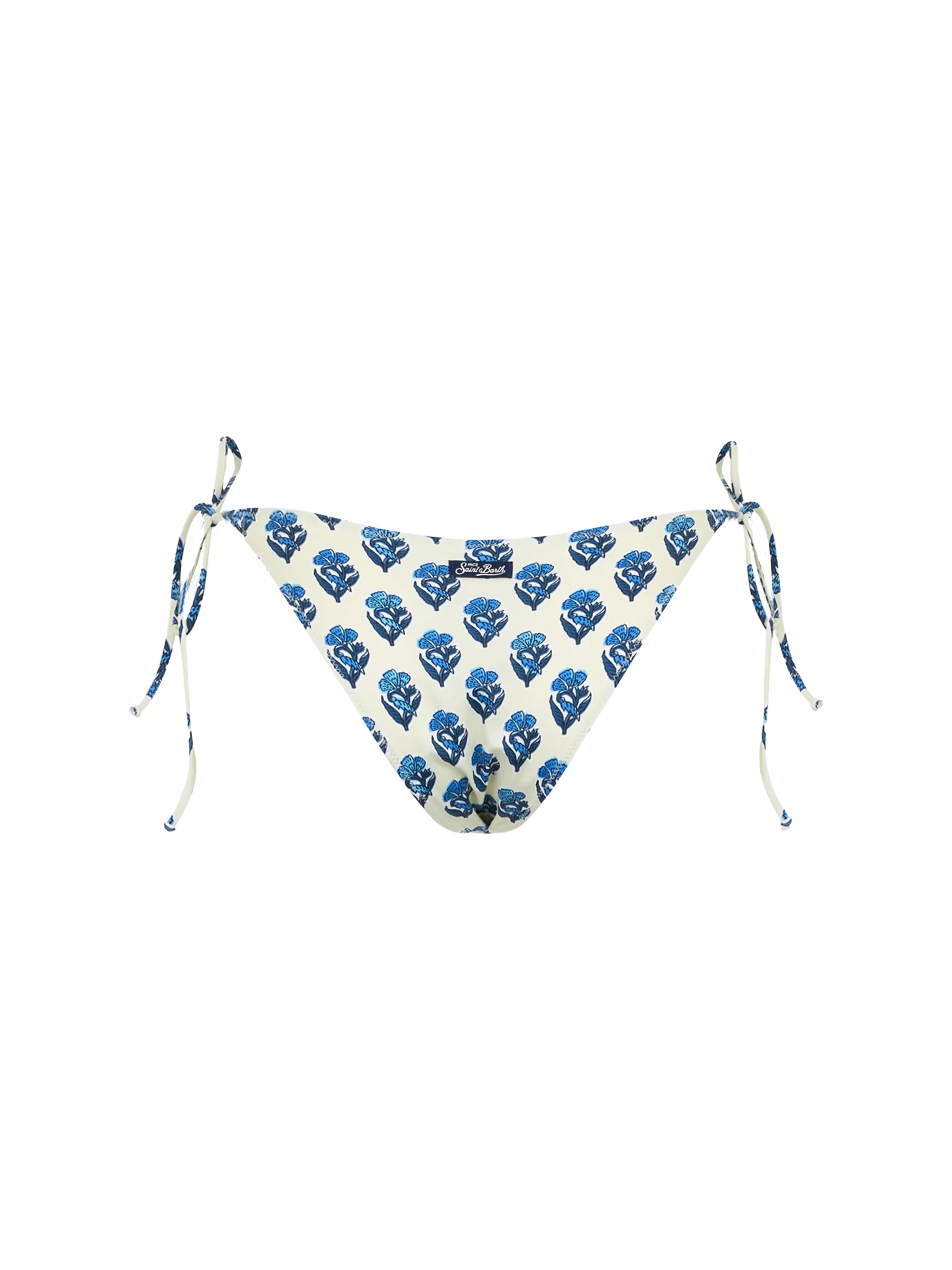 Virgo Jaipur Floral Print Swim Briefs White Bottom