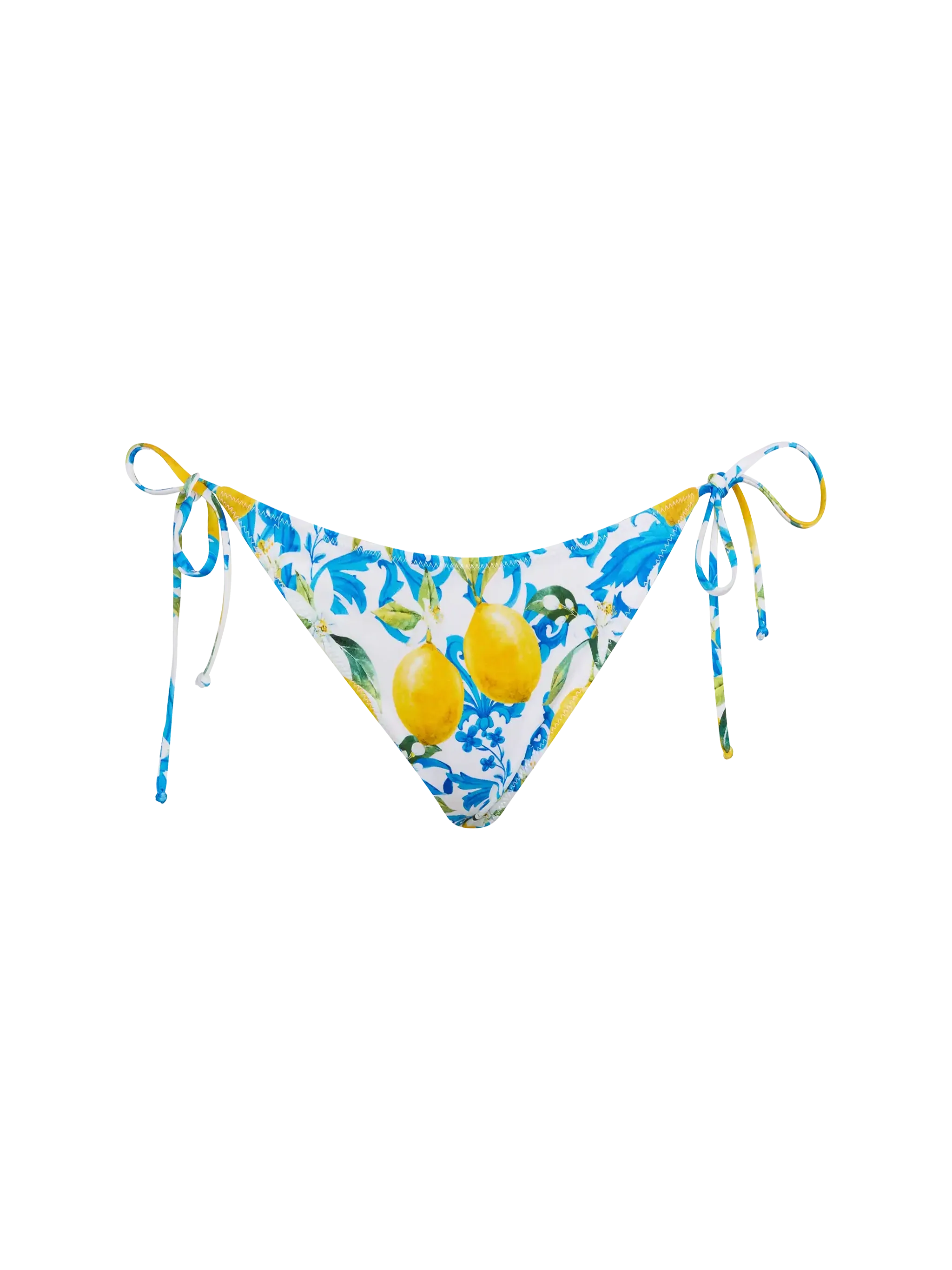 Virgo Classic Swim Briefs With Majolica Print White Bottom