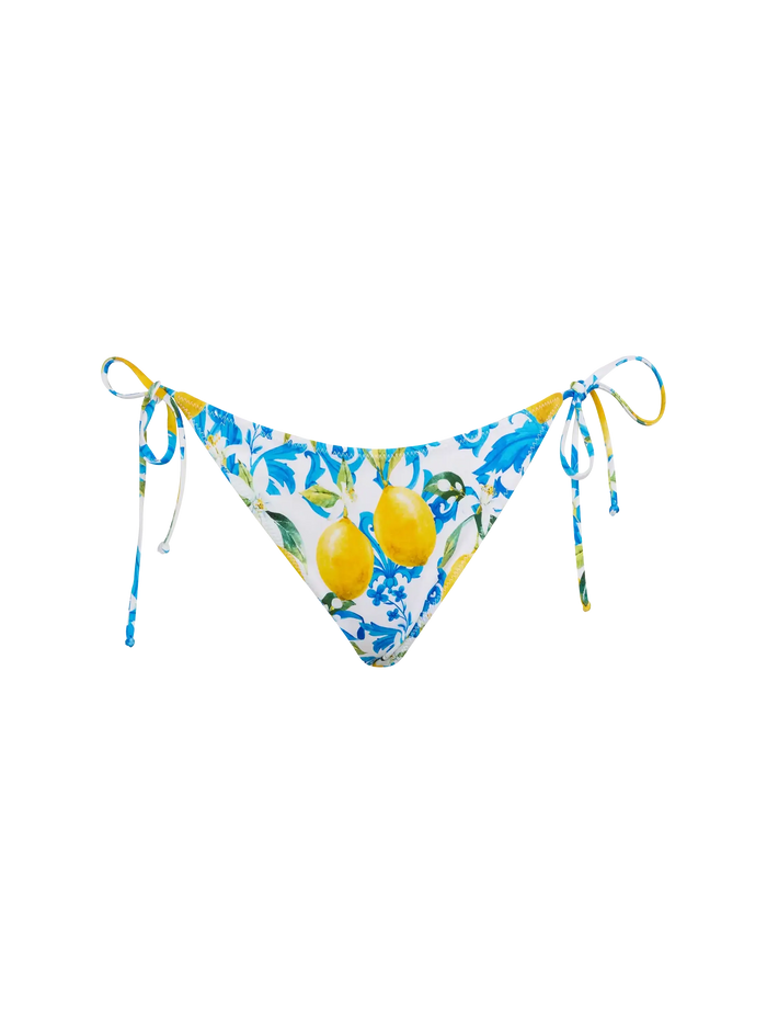 Virgo Classic Swim Briefs With Majolica Print White Bottom