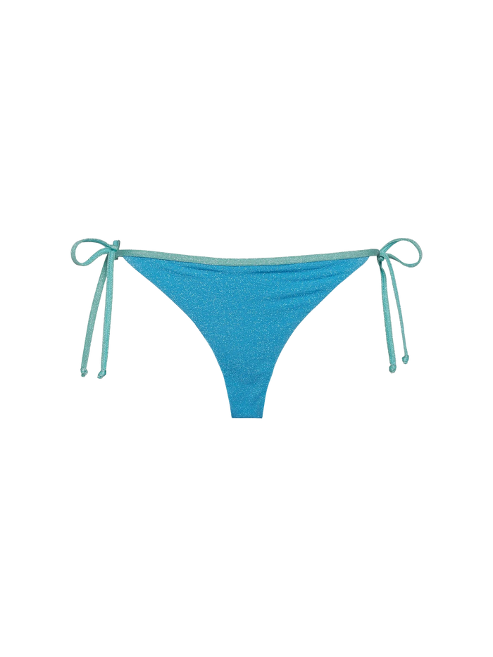Virgo Turquoise Lurex String Swim Briefs Sky Bottom