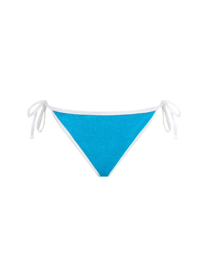 Green Terry Virgo String Swim Briefs Blue Bottom