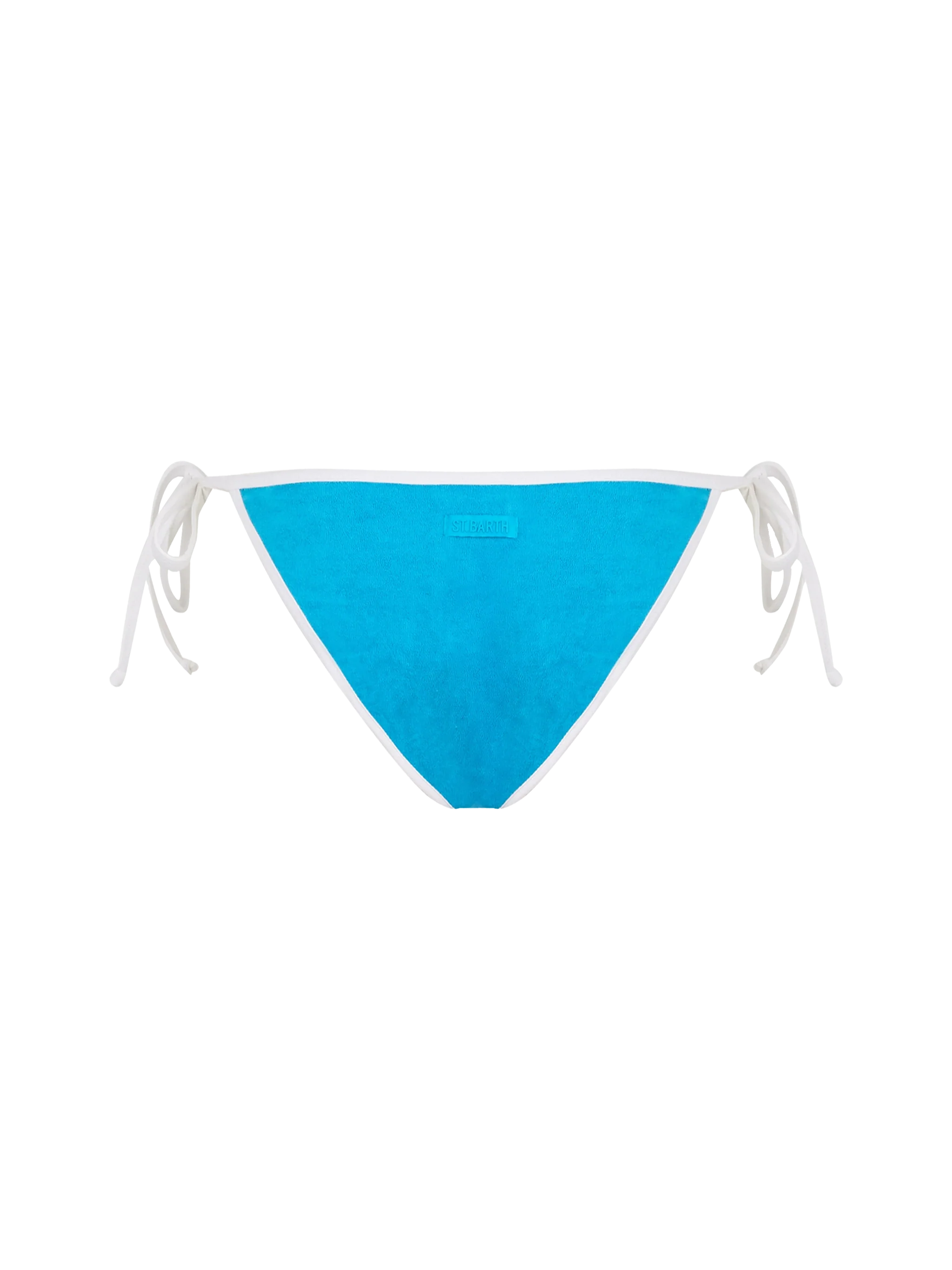 Green Terry Virgo String Swim Briefs Blue Bottom