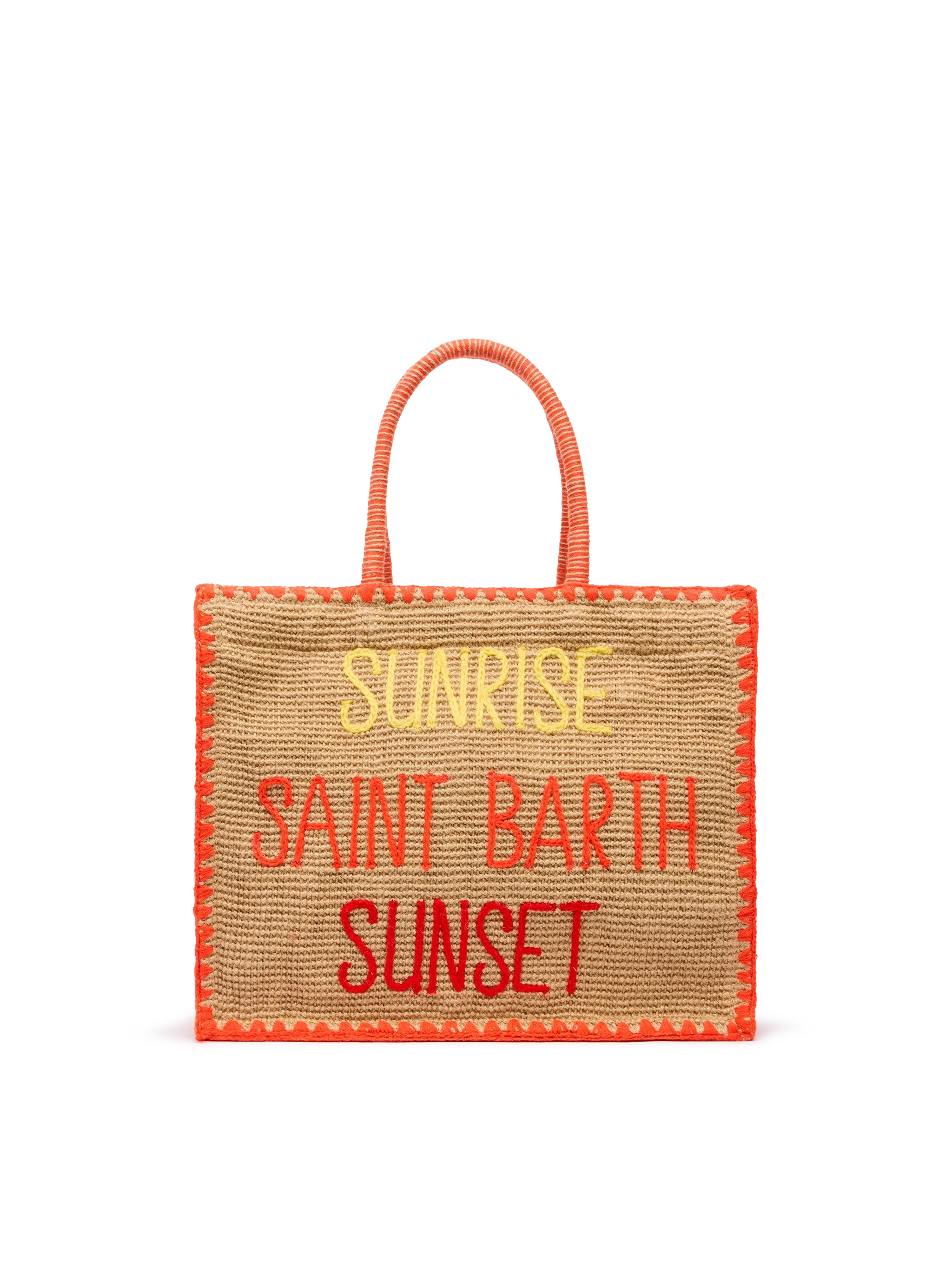Beige Vivian Midi Jute Handbag With Trim And Embroidery White Bag