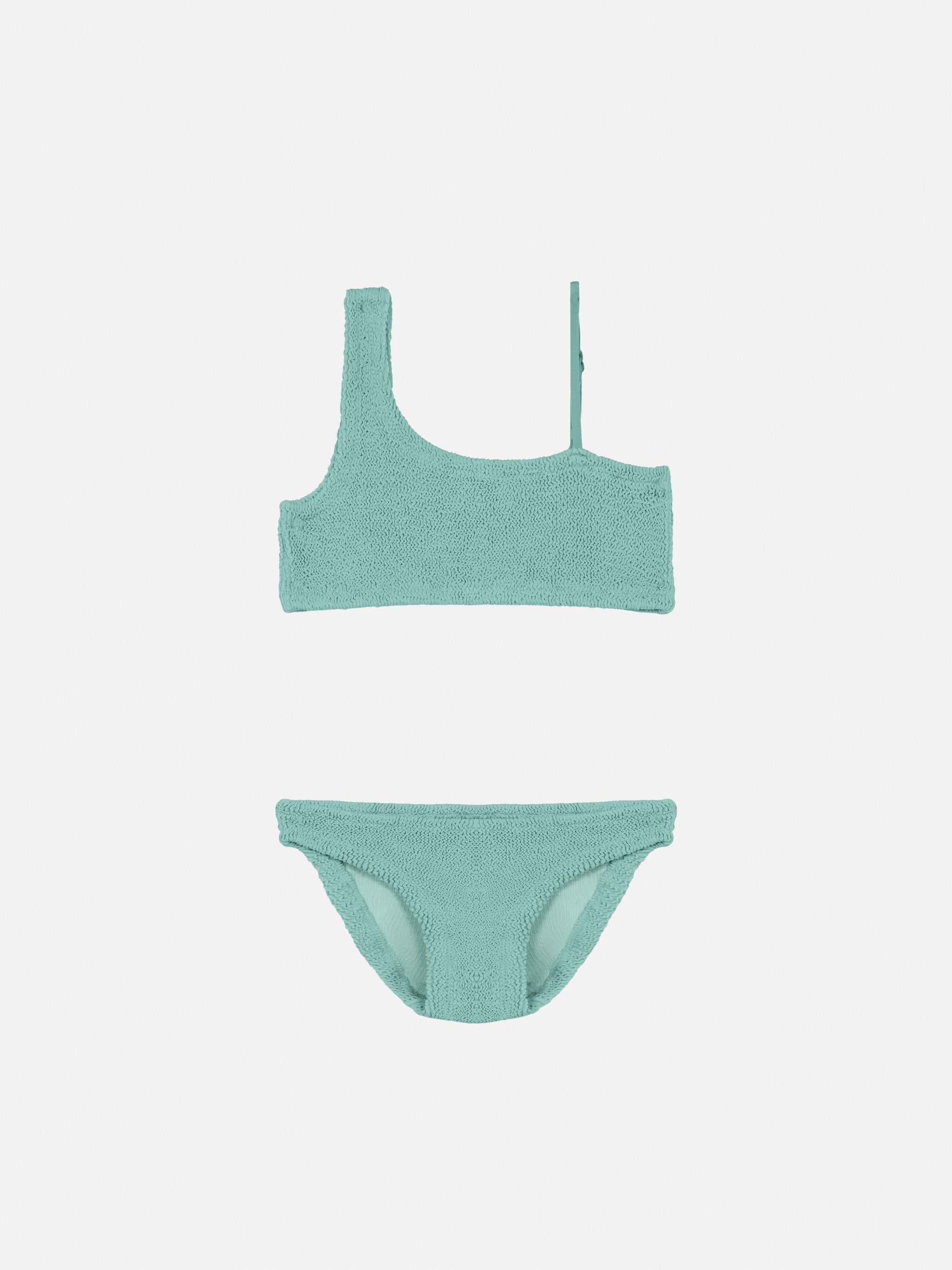 Vivy Sage Green One-Shoulder Crinkle Bikini