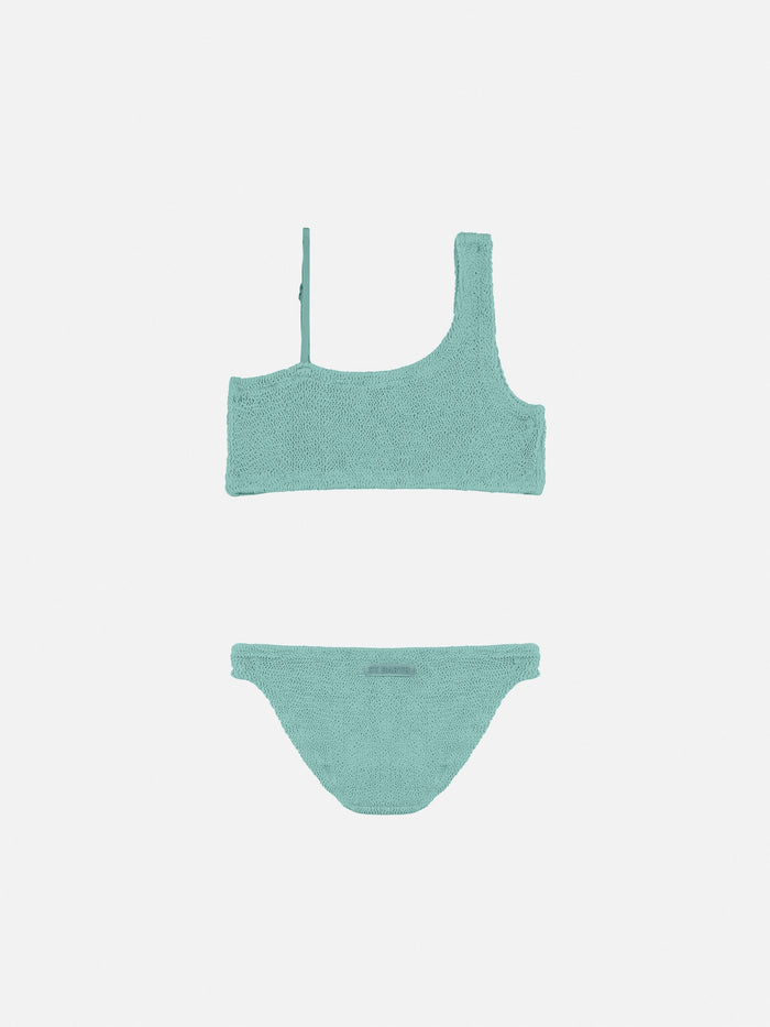 Vivy Sage Green One-Shoulder Crinkle Bikini __single__