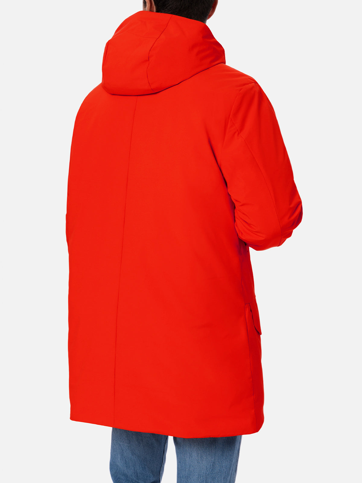 Man Hooded Parka Jacket Voyager With Bandanna Lining Orange
