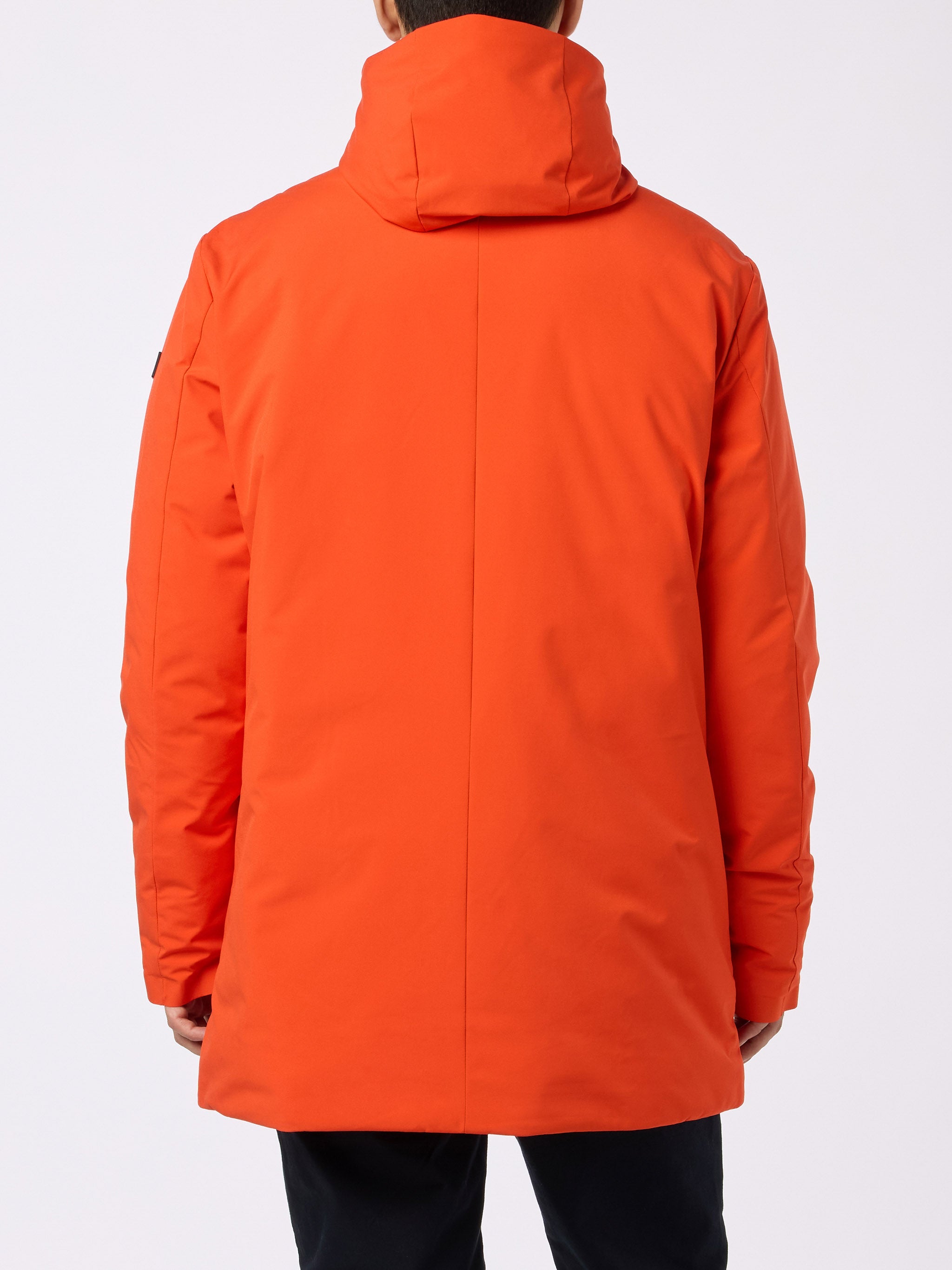 Man Hooded Parka Jacket Voyager With Bandanna Lining Orange
