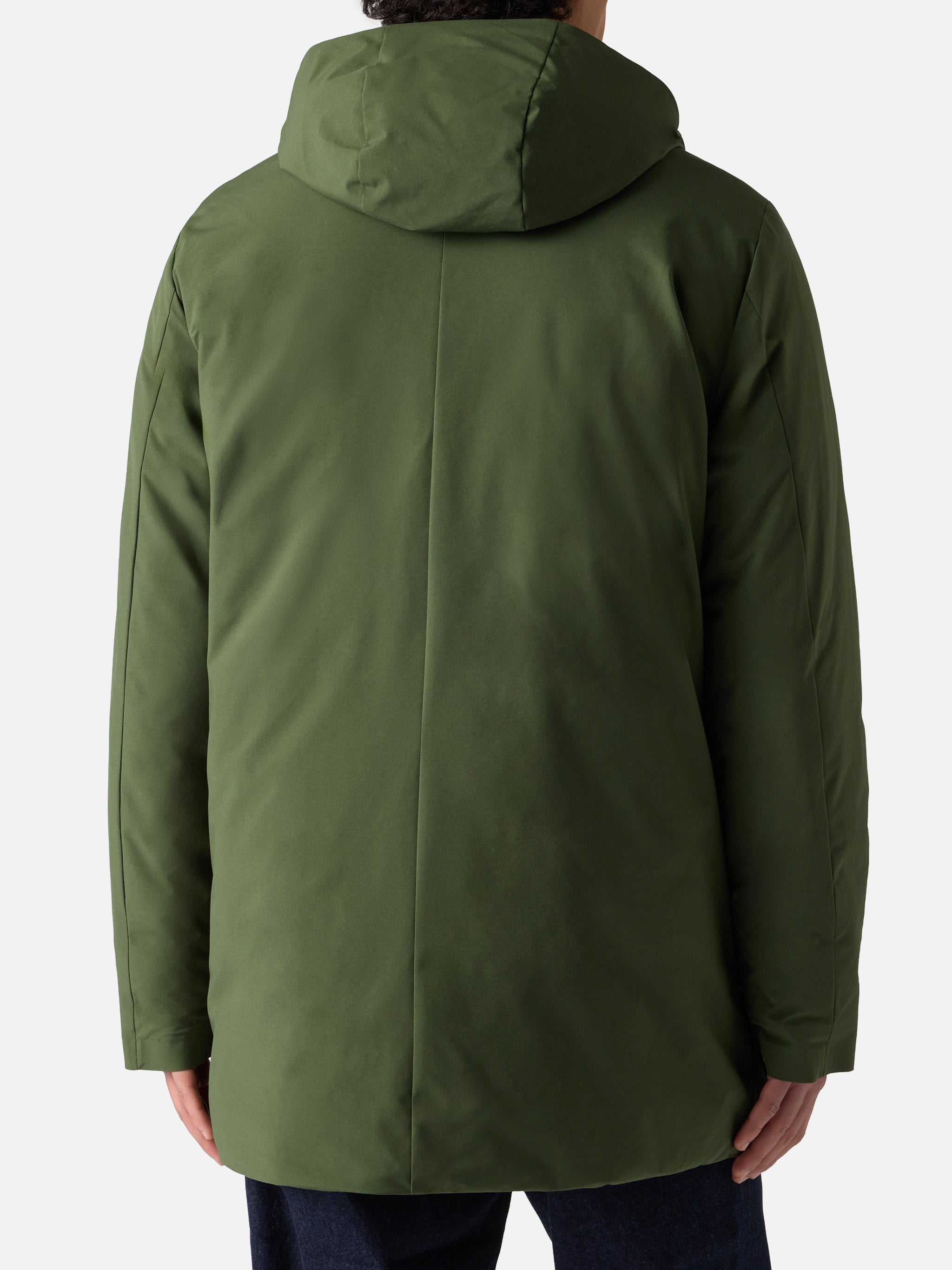 Man Military Green Hooded Parka Voyager With Bandanna Print Jacket