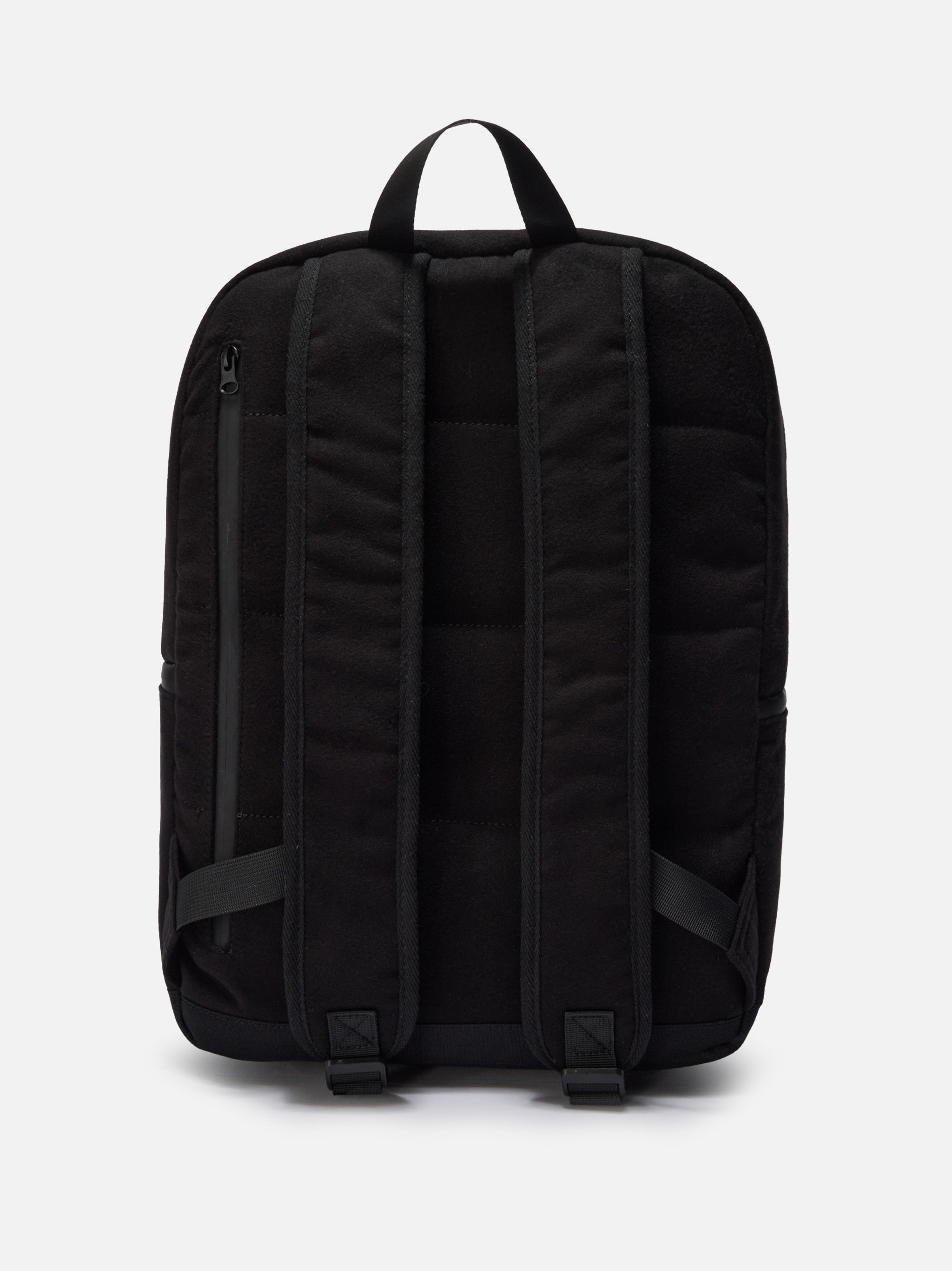 Wallin Felt Backpack Wool Blend Black With Leather Details