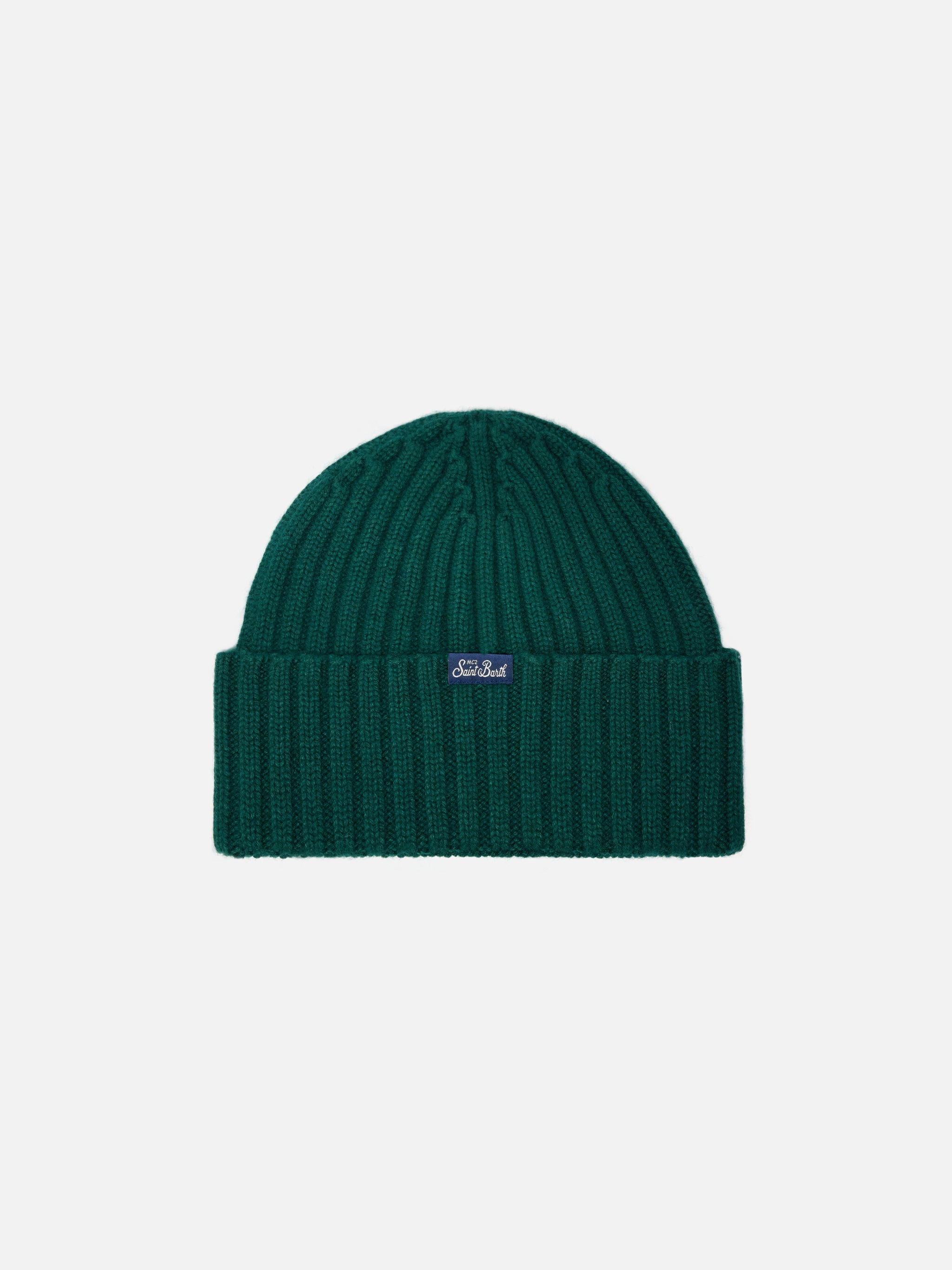 Wengen Beanie Cashmere Blend British Green With Gin Tonic Cocktail Embroidery Hat