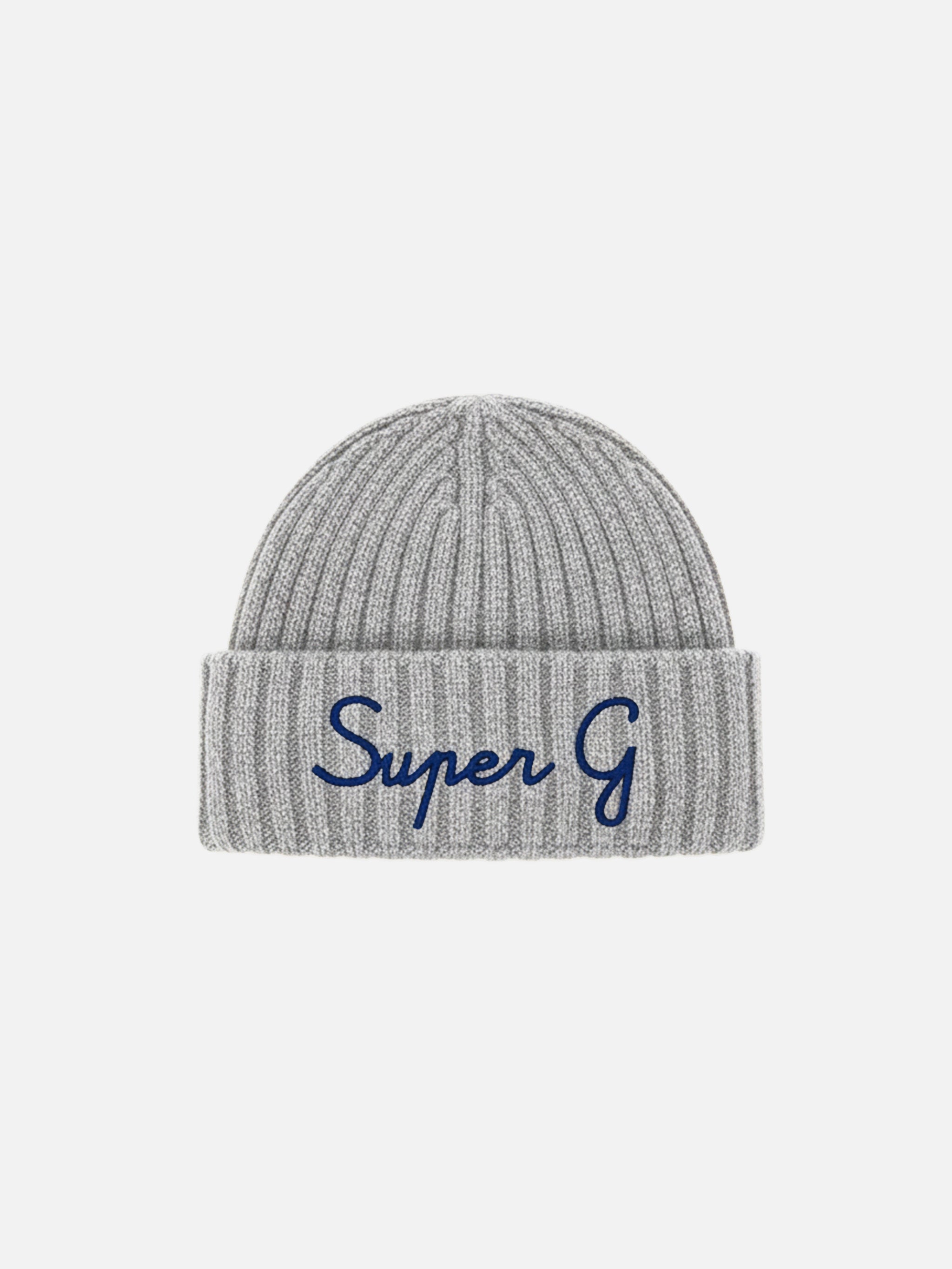 Beanie Wengen Grey Cashmere Blend With Super G Embroidery | Special Edition Hat