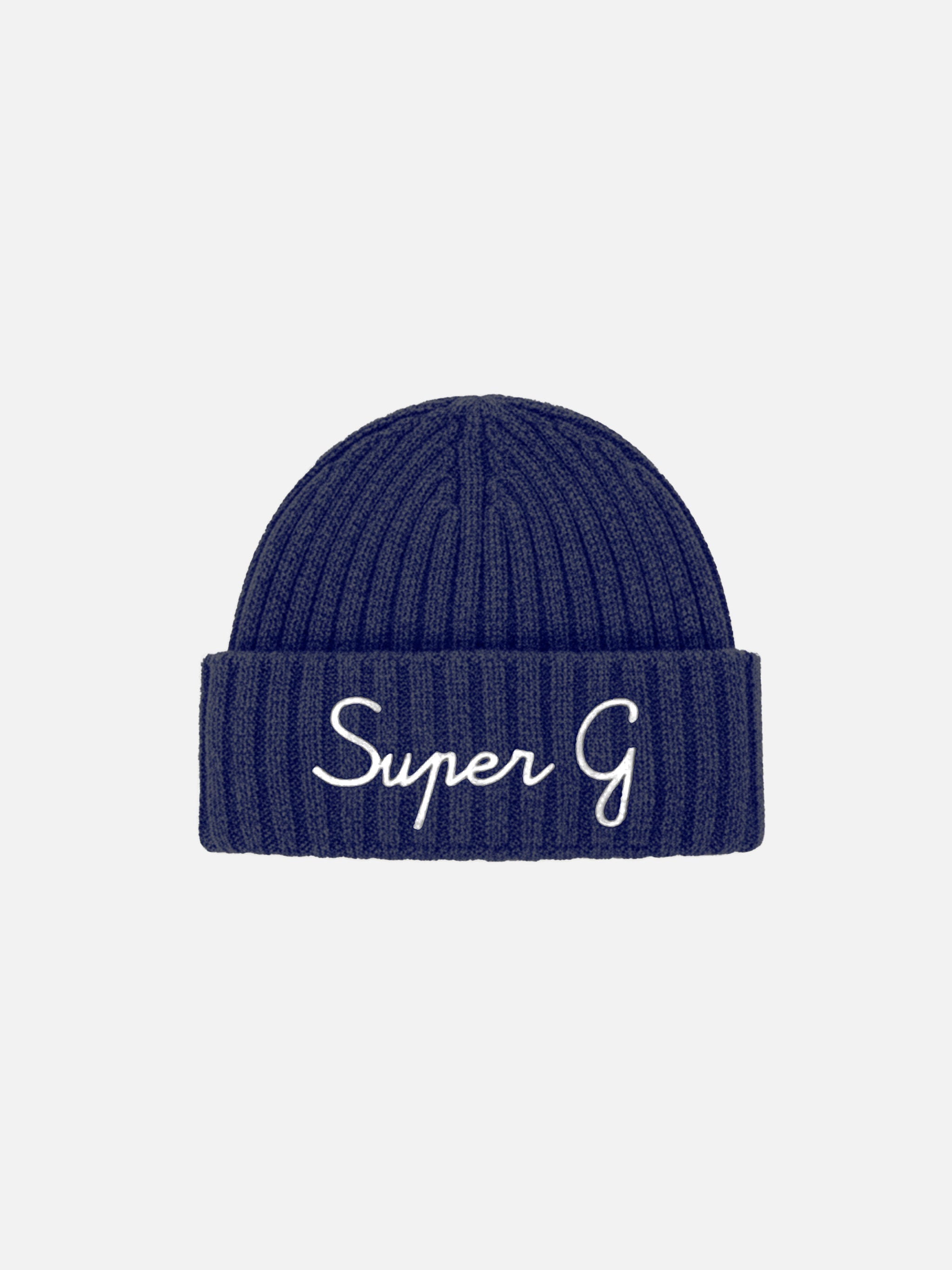 Beanie Wengen Blue Cashmere Blend With Super G Embroidery | Special Edition Hat
