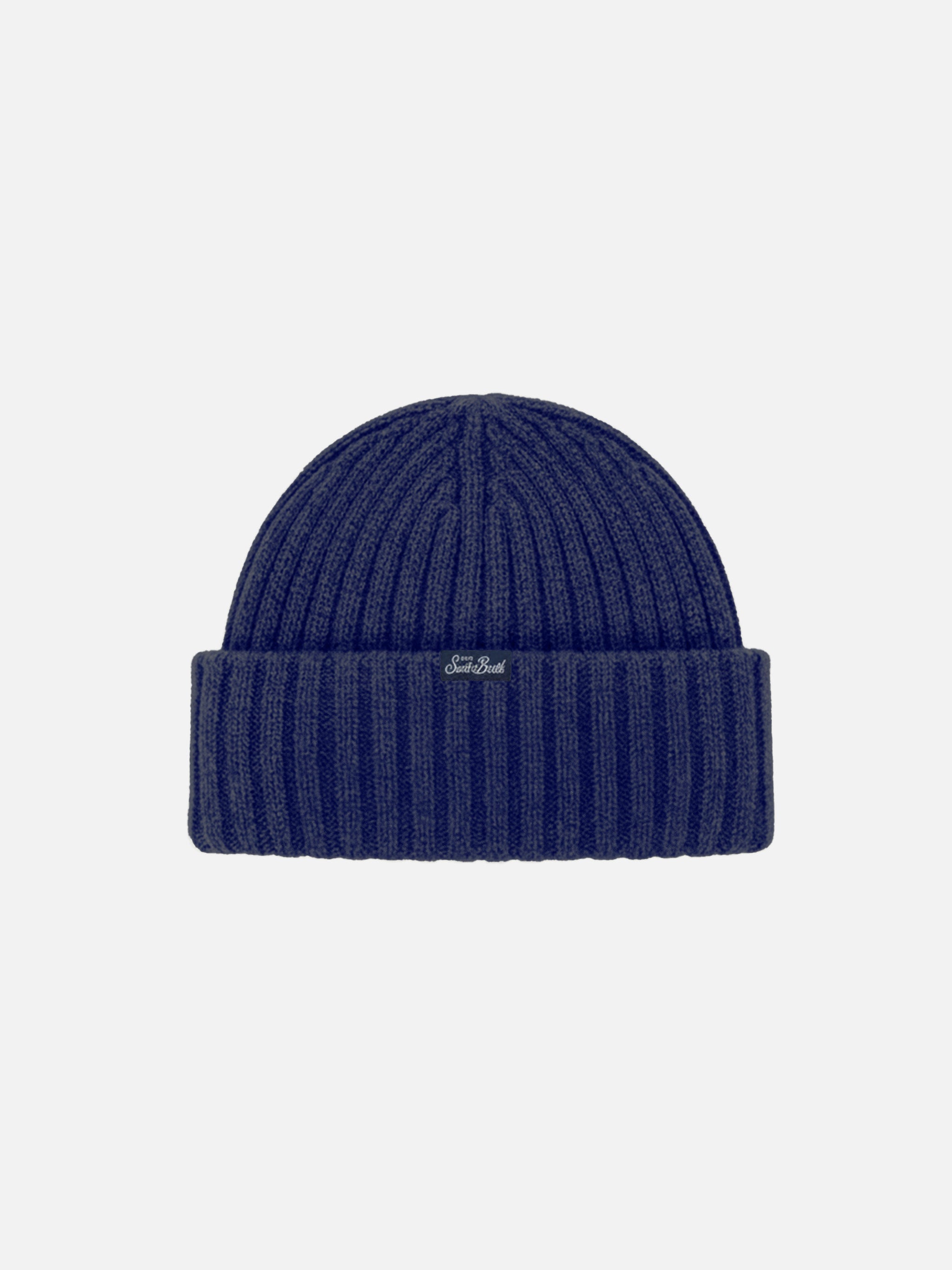 Beanie Wengen Blue Cashmere Blend With Super G Embroidery | Special Edition Hat