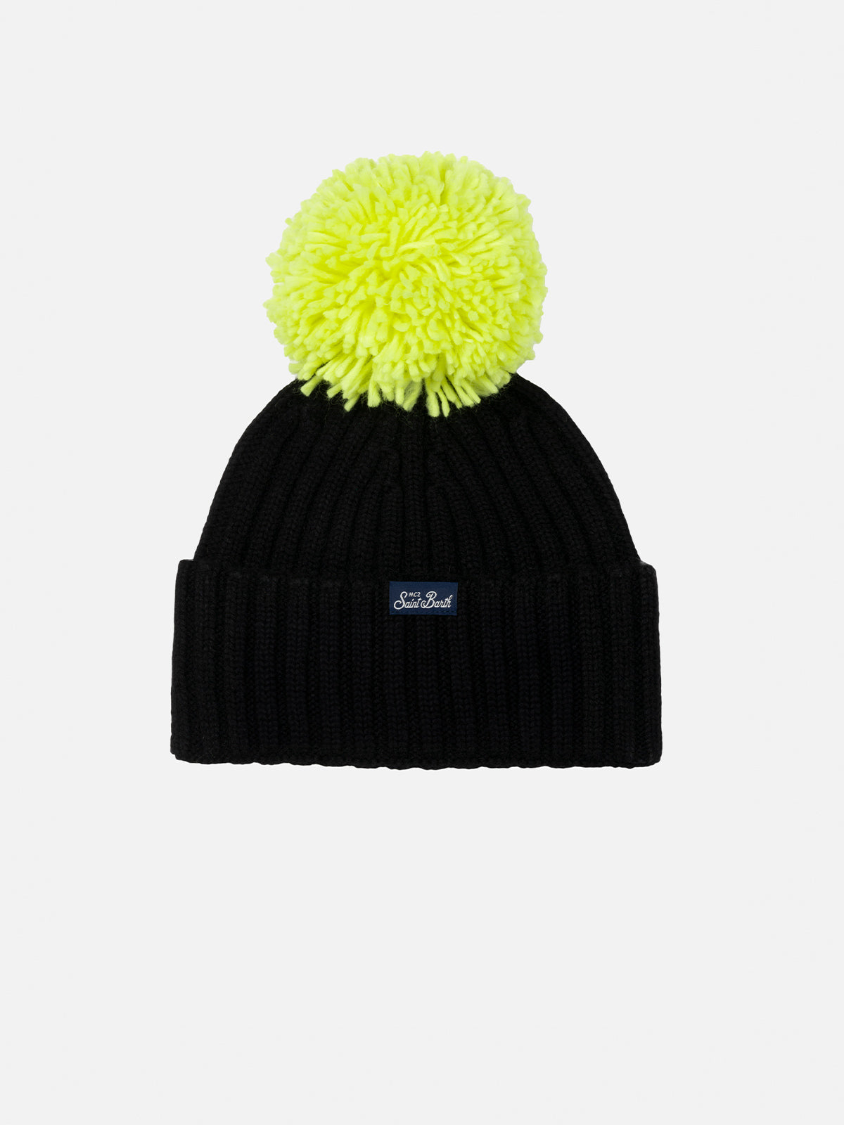 Boy Blue Hat Wengen With Pompon And Embroidery Off Piste Black