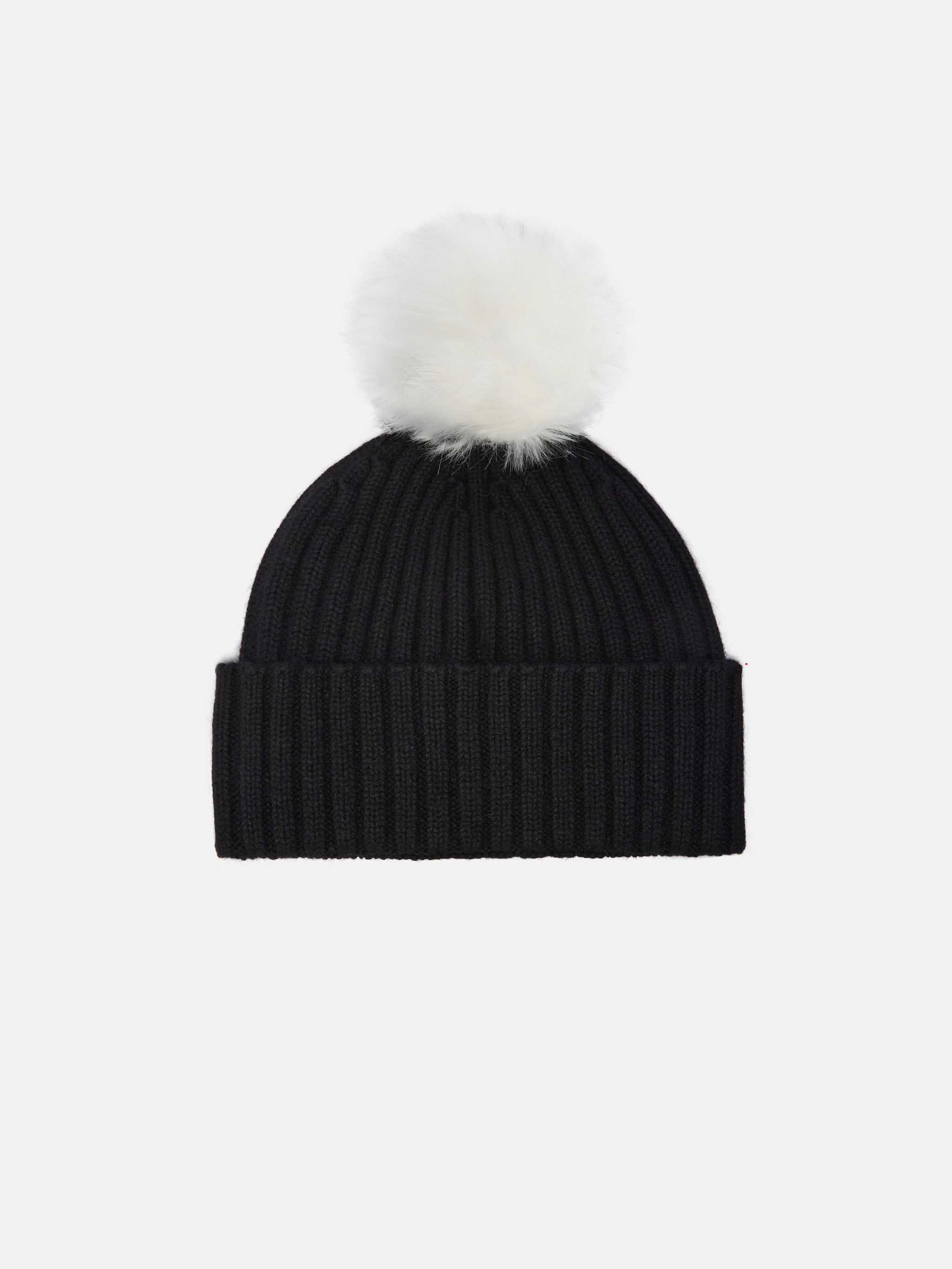 Wengen Beanie Cashmere Blend Black With St. Barth Embroidery And Pom-Pom Hat