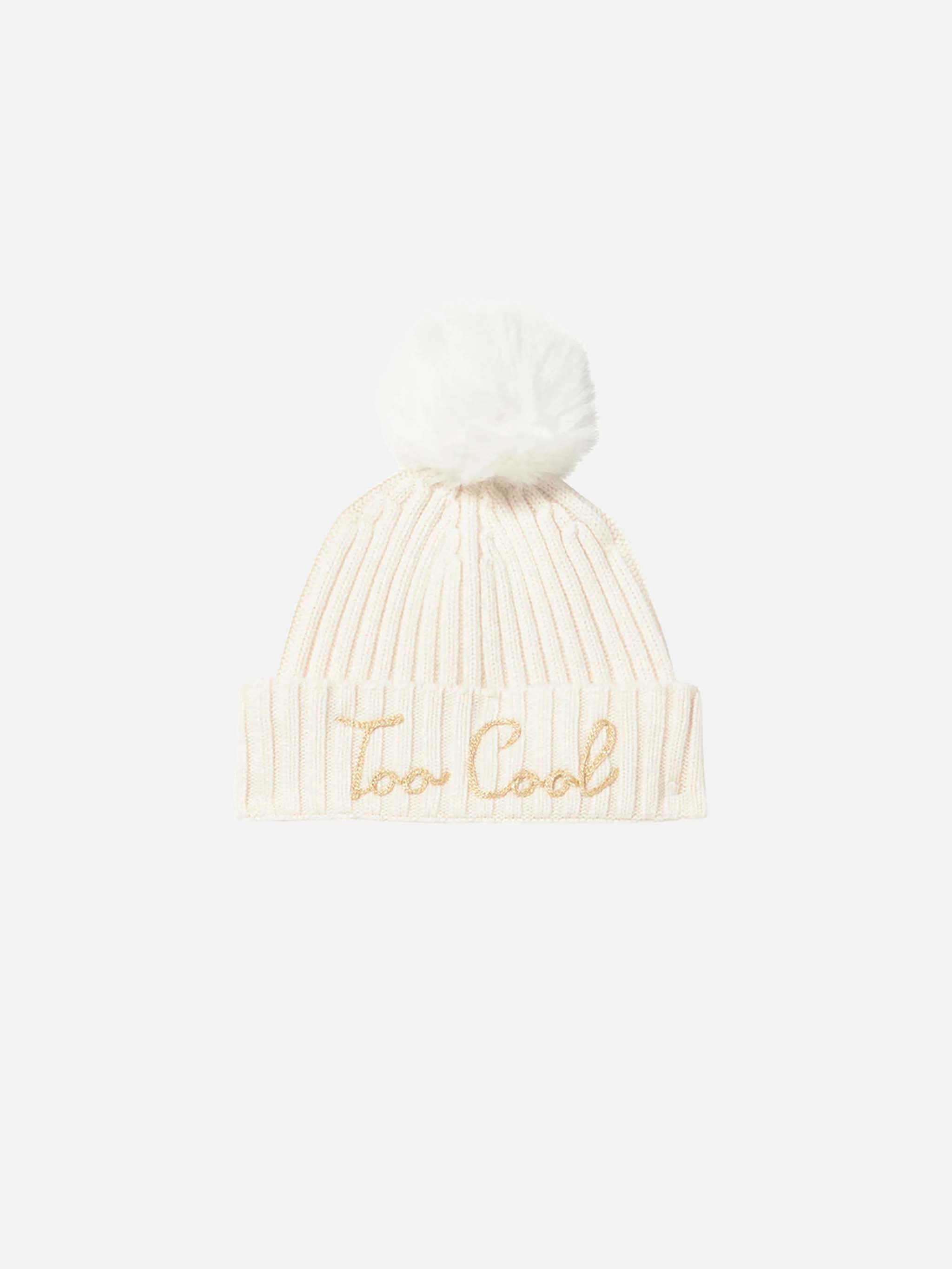 Wengen Jr Beanie Cashmere Blend White With Favolosa Embroidery Hat