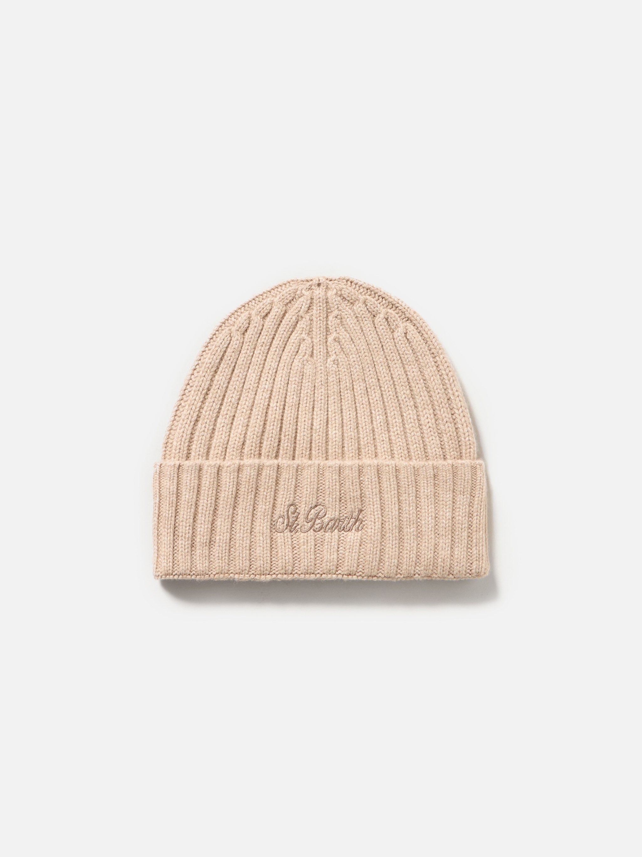 Beige Beanie Wengen Cashmere Brown Hat