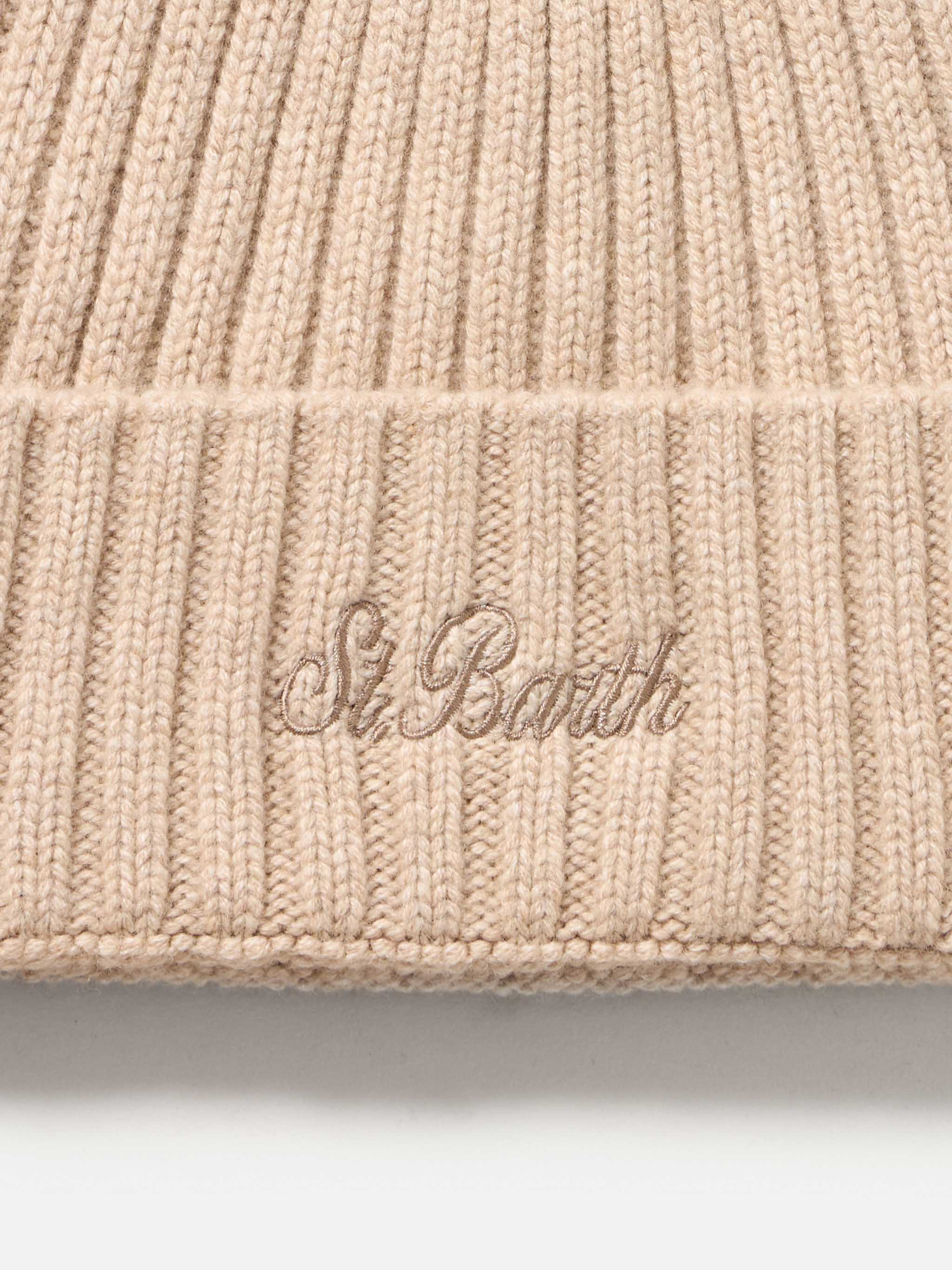Beige Beanie Wengen Cashmere Brown Hat