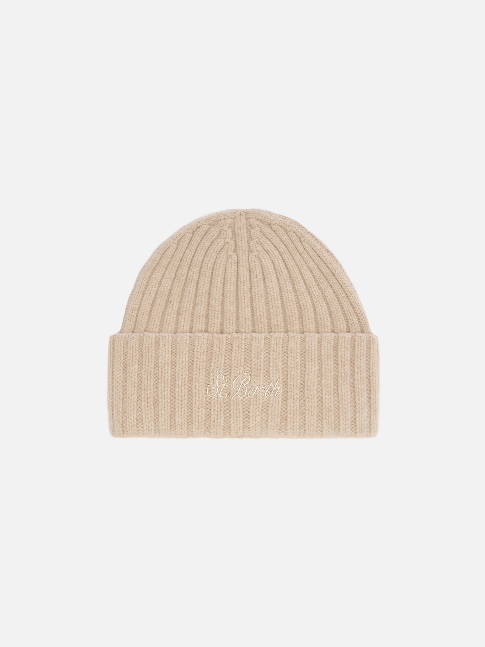 Wool Wengen Beanie Beige Brown Hat
