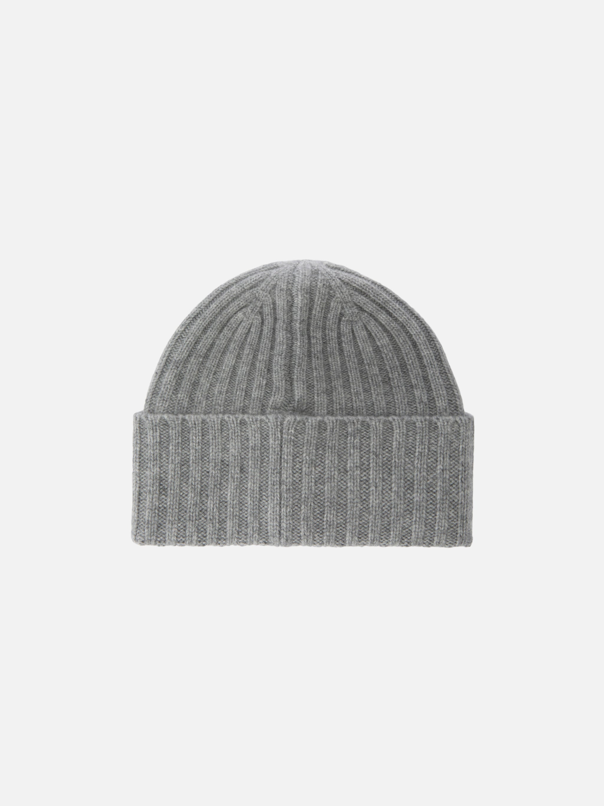 Wengen Beanie Grey Cashmere With St. Barth Embroidery On The Turn-Up Hat