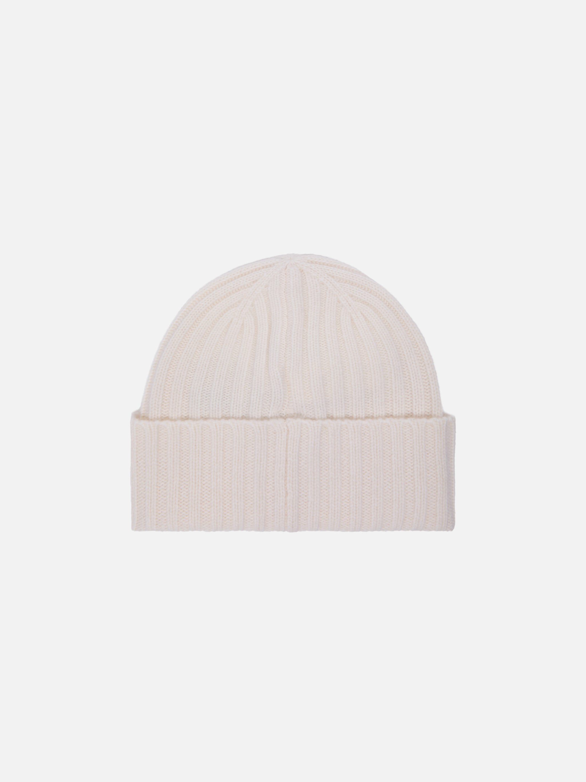 Wengen Beanie White Cashmere With St. Barth Embroidery On The Turn-Up Hat
