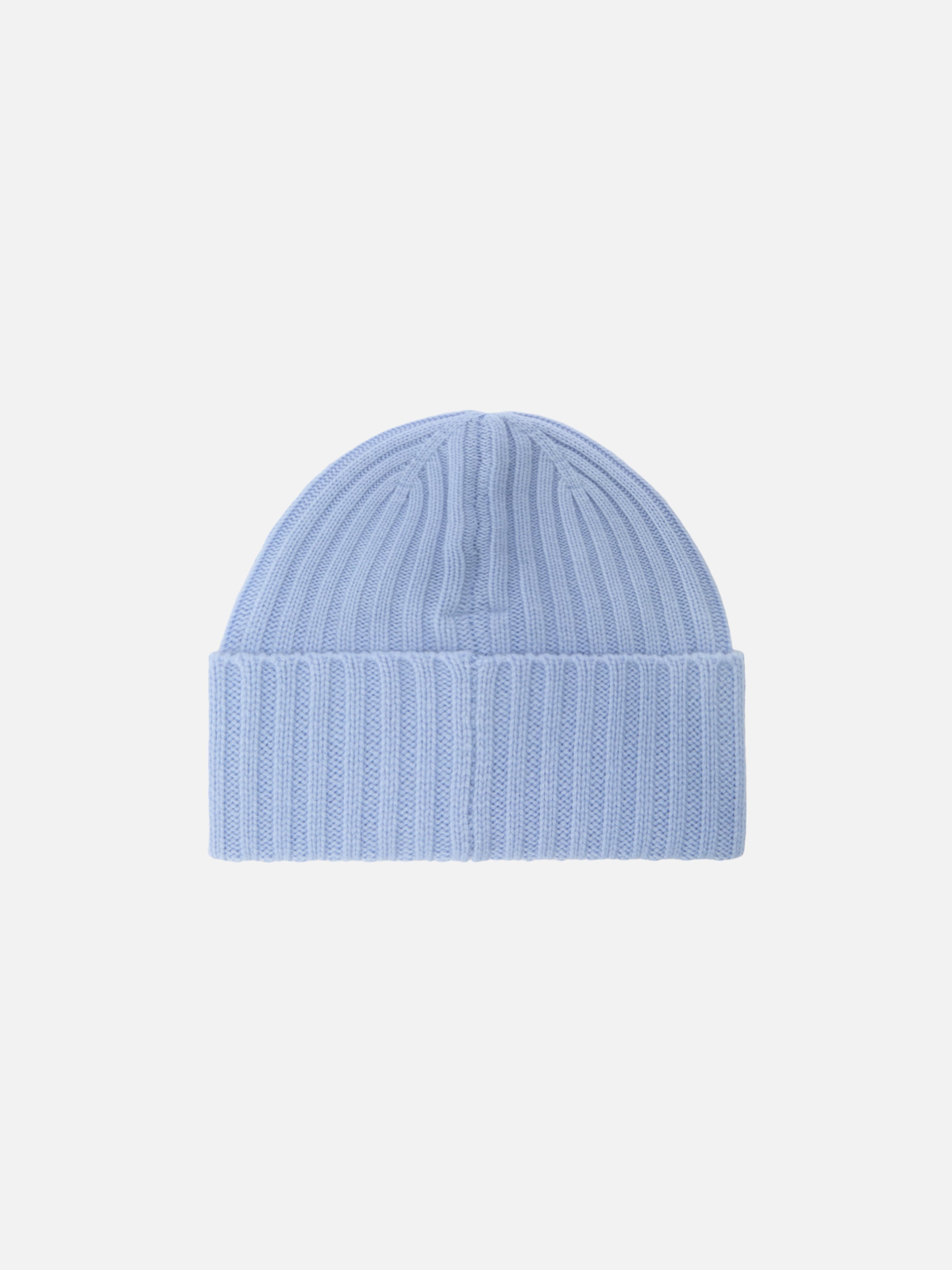 Wengen Beanie Light Blue Cashmere With St. Barth Embroidery On The Turn-Up Hat