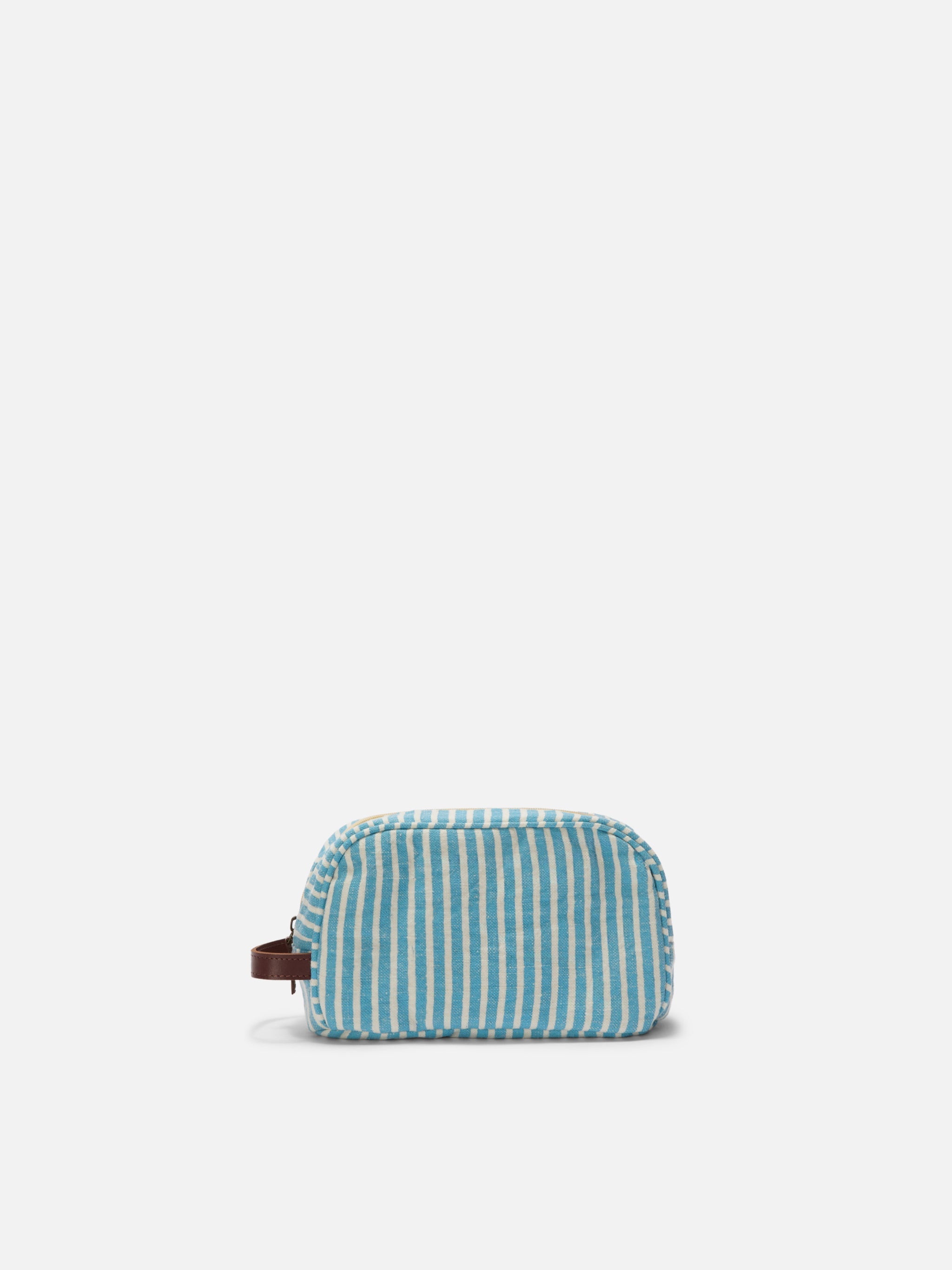 Westwood Linen Beauty Bag With Light Blue And White Striped Pattern Sky Pochette