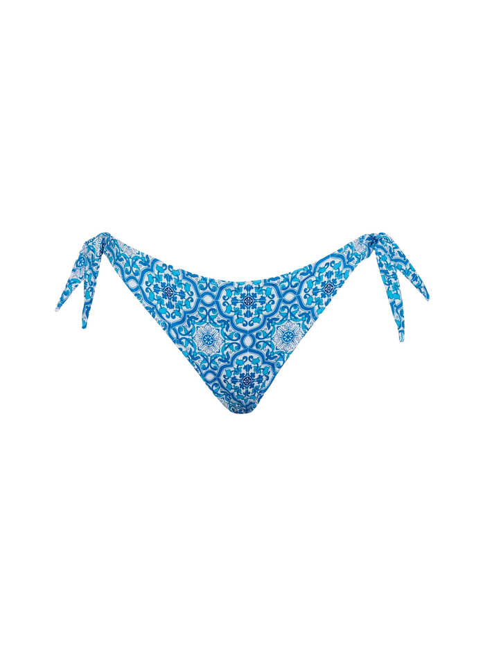Yali Classic Swim Briefs With Majolica Print White Bottom
