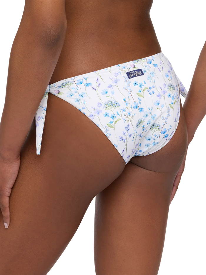 Yali Classic Swim Briefs With Floral Print White Bottom