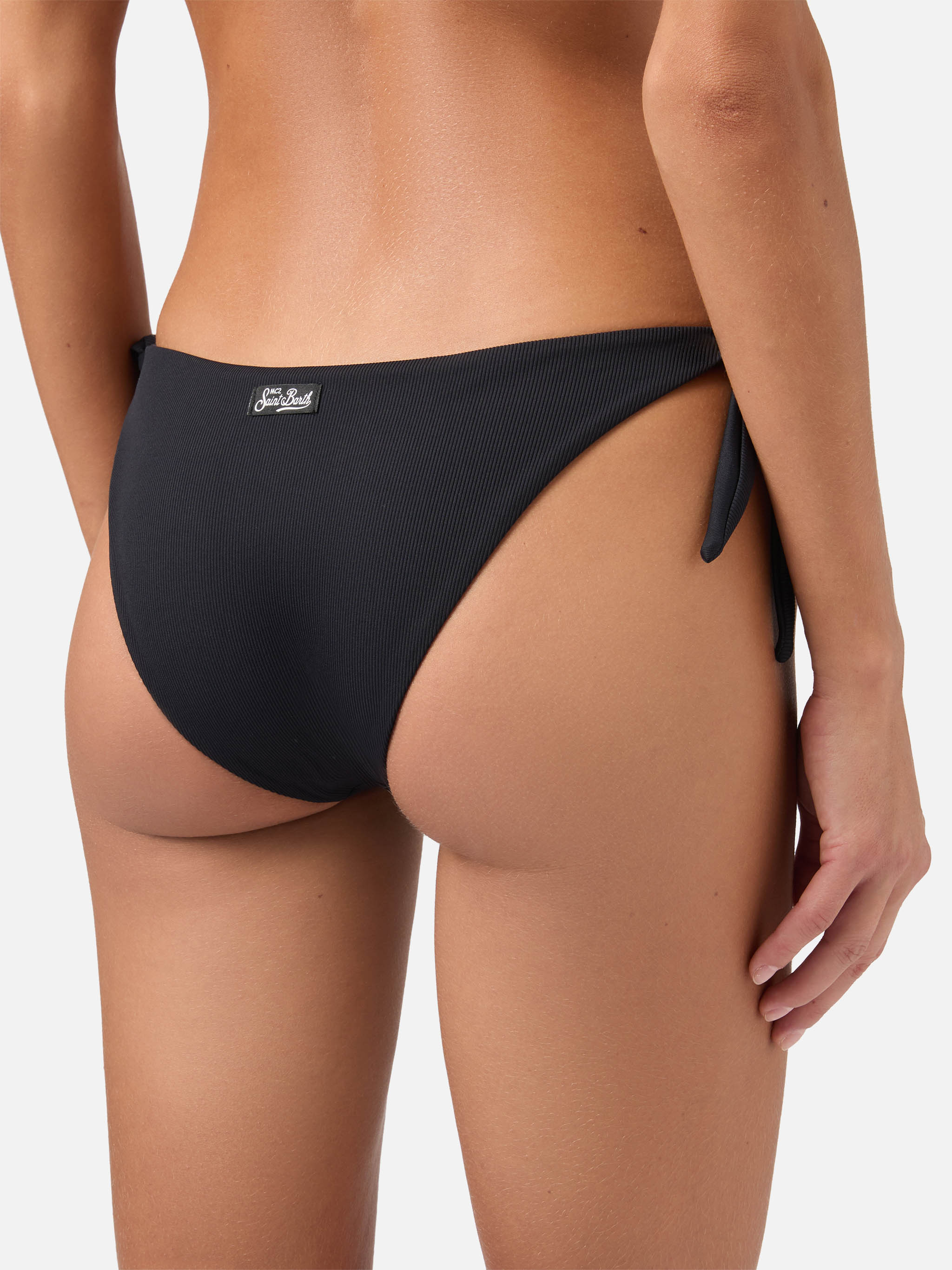 Black Ribbed Classic Swim Briefs Yali Bottom