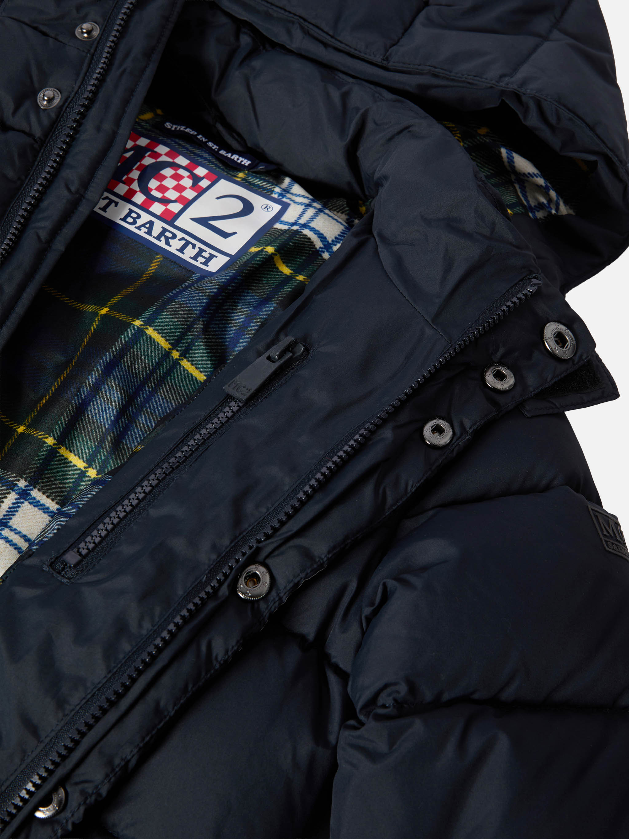 Hooded Down Padded Jacket Young Navy Blue