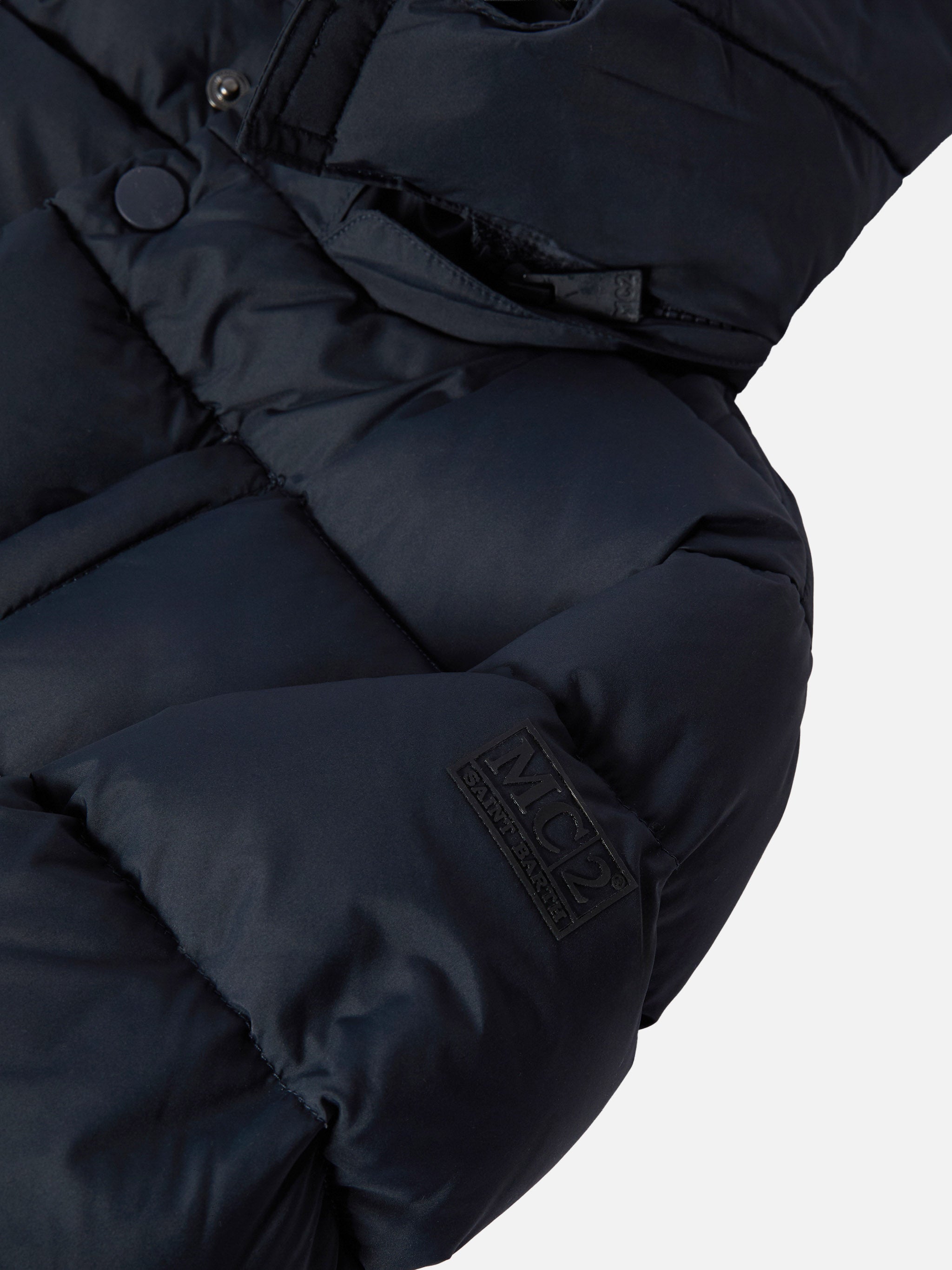 Hooded Down Padded Jacket Young Navy Blue